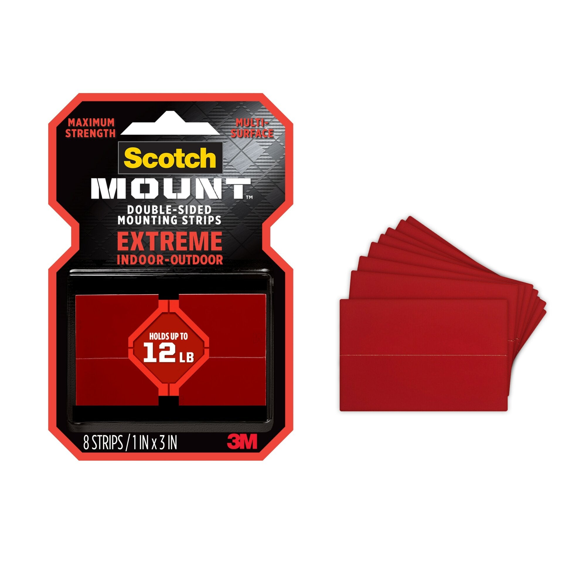 Scotch-Mount Extreme Double-Sided Mounting Strips 414H-ST, 1 in x 3 in Sale