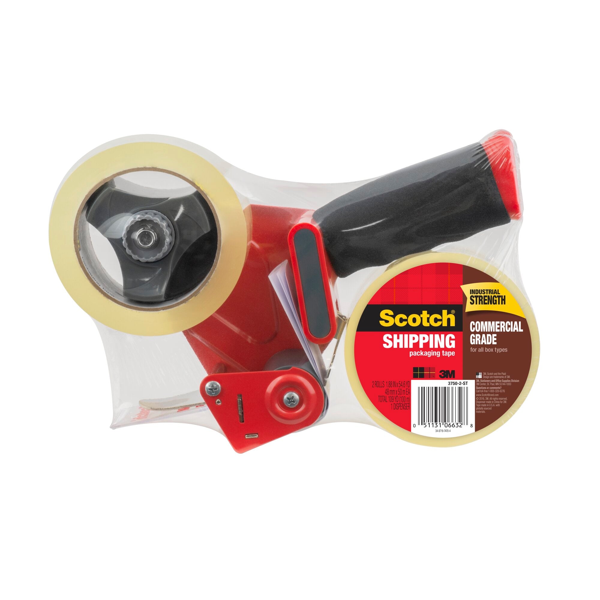 Scotch® Commercial Grade Shipping Packaging Tape 3750-2-ST, 1.88 in x 54.6 yd Fashion