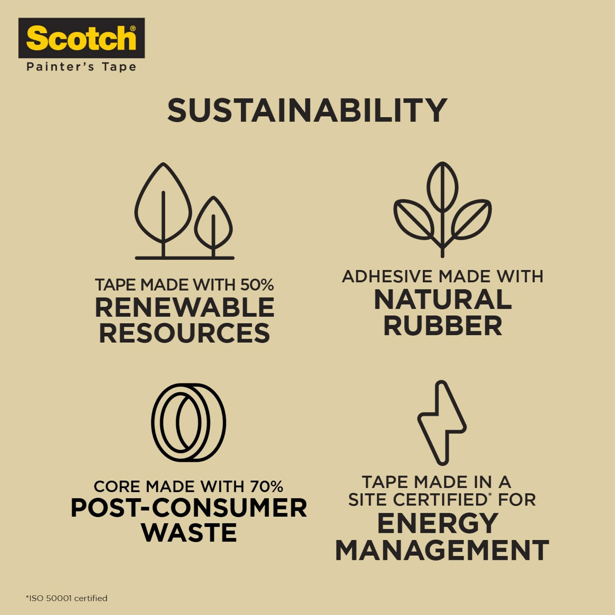Scotch® Contractor Grade Masking Tape 2020-24AP9, 0.94 in x 60.1 yd(24mm x 55m)