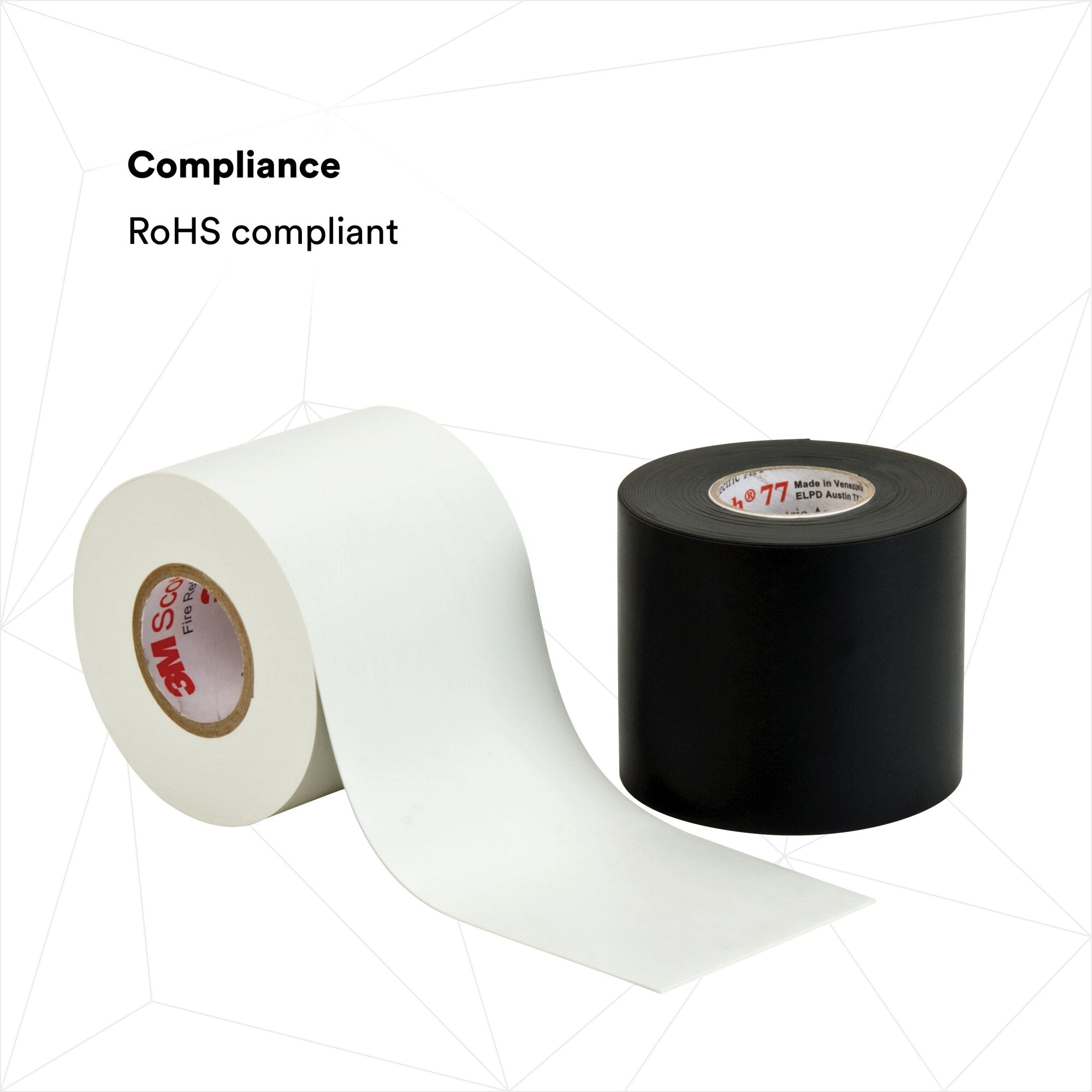 Scotch® Fire-Retardant Electric Arc Proofing Tape 77, 3 in x 20 ft,Black