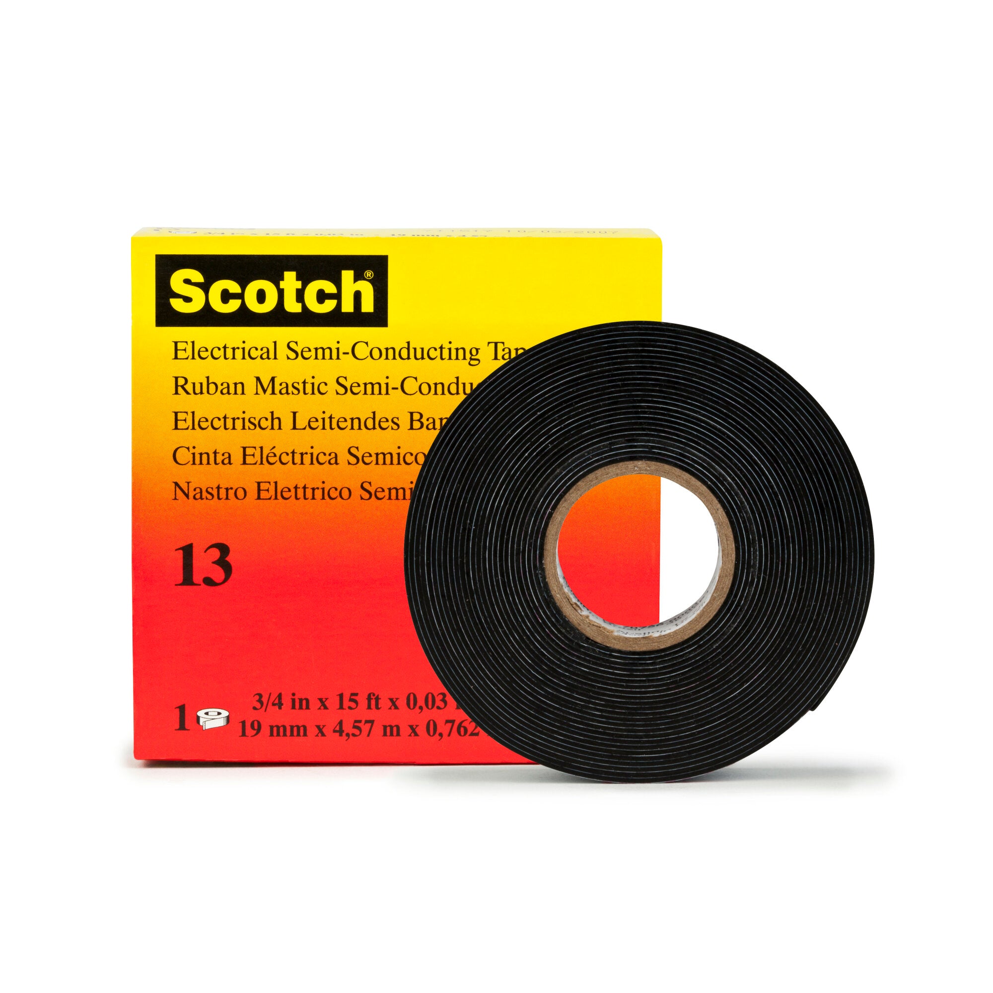 Scotch® Electrical Semi-Conducting Tape 13, 3/4 in x 10 ft, Printed,Black Online now