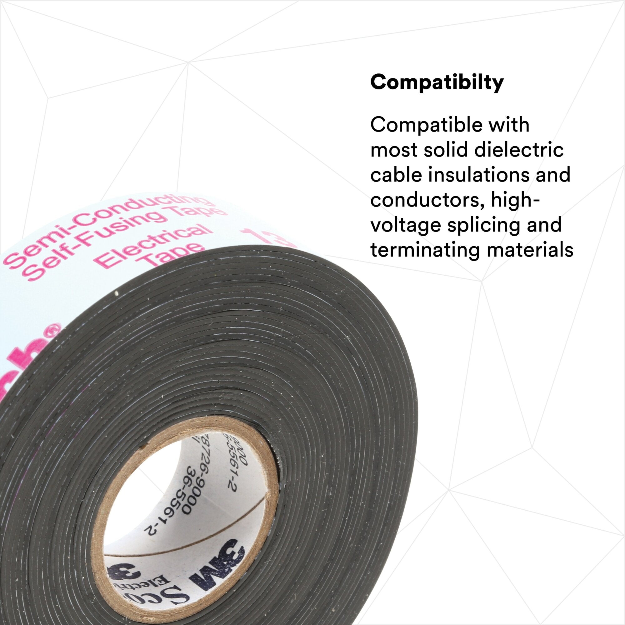 Scotch® Electrical Semi-Conducting Tape 13, 3/4 in x 10 ft, Printed,Black Online now