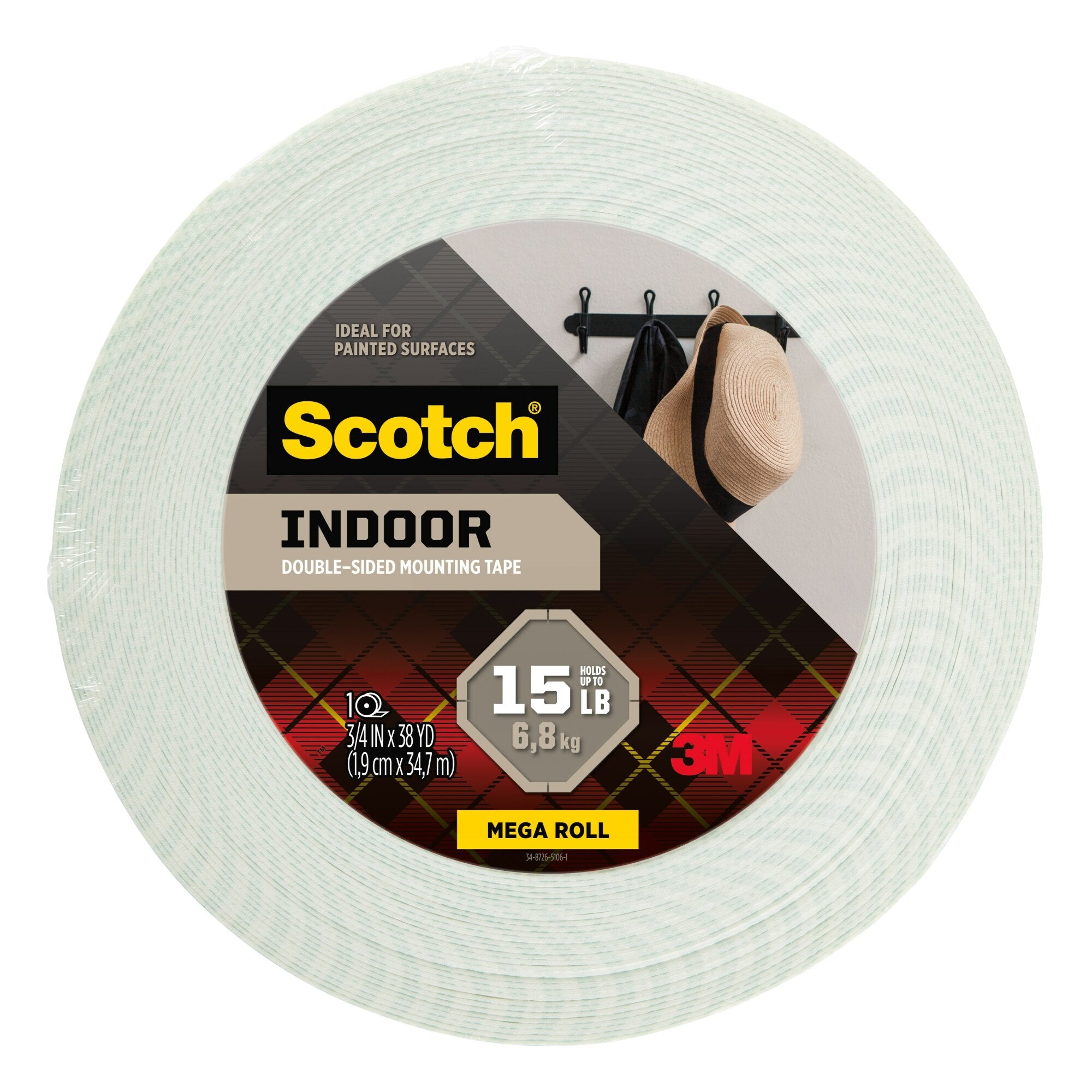 Scotch® Indoor Double-Sided Mounting Tape 110S-MR, 0.75 in x 38 yd