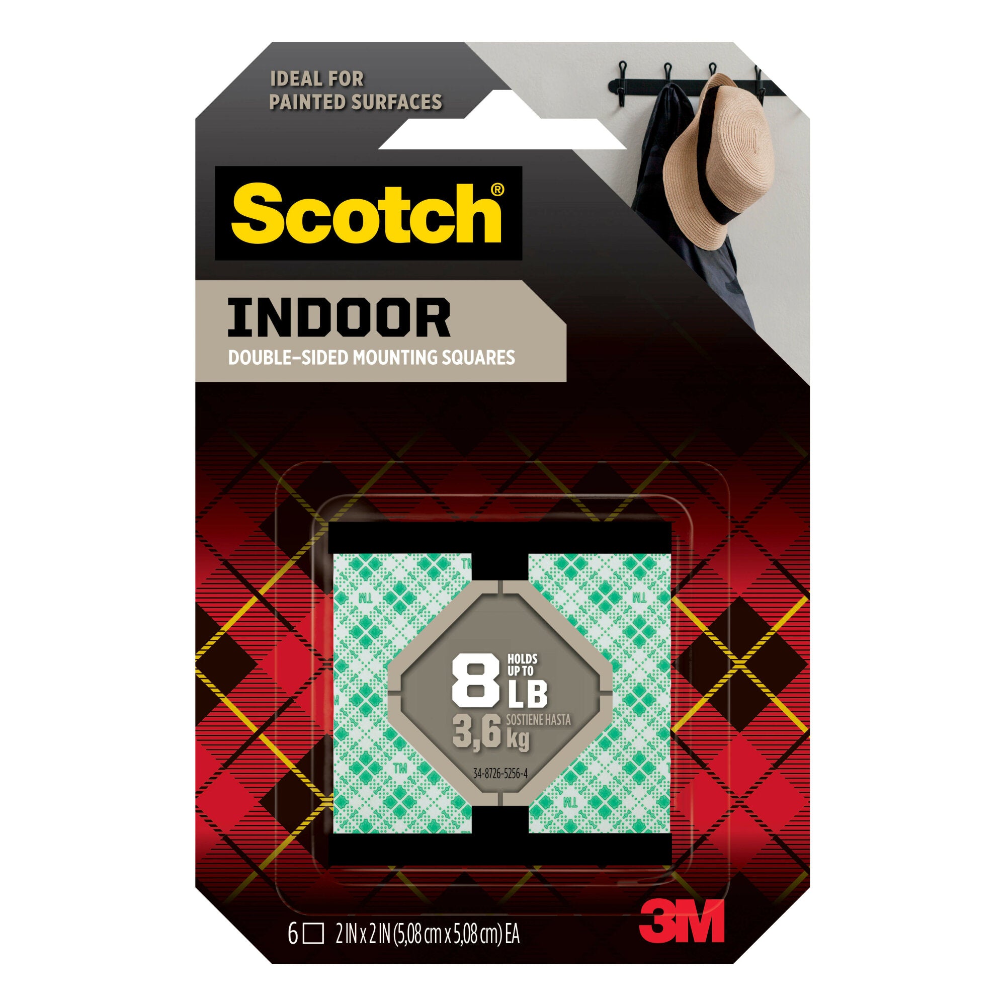 Scotch® Indoor Double-Sided Mounting Squares 111S-SQLRG-6, 2 in x 2 in