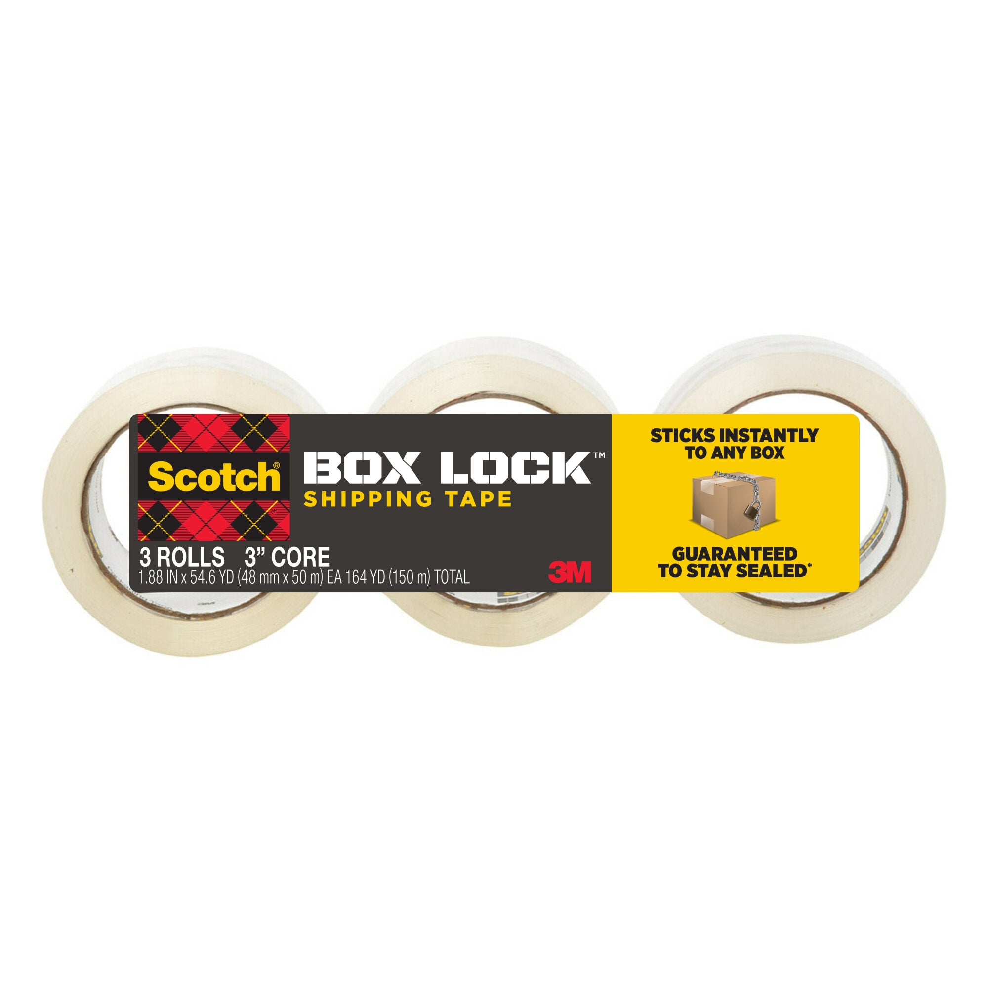 Scotch® Shipping Packaging Tape 3950-3, 1.88 in x 54.6 yd (48 mm x 50 m) Online now