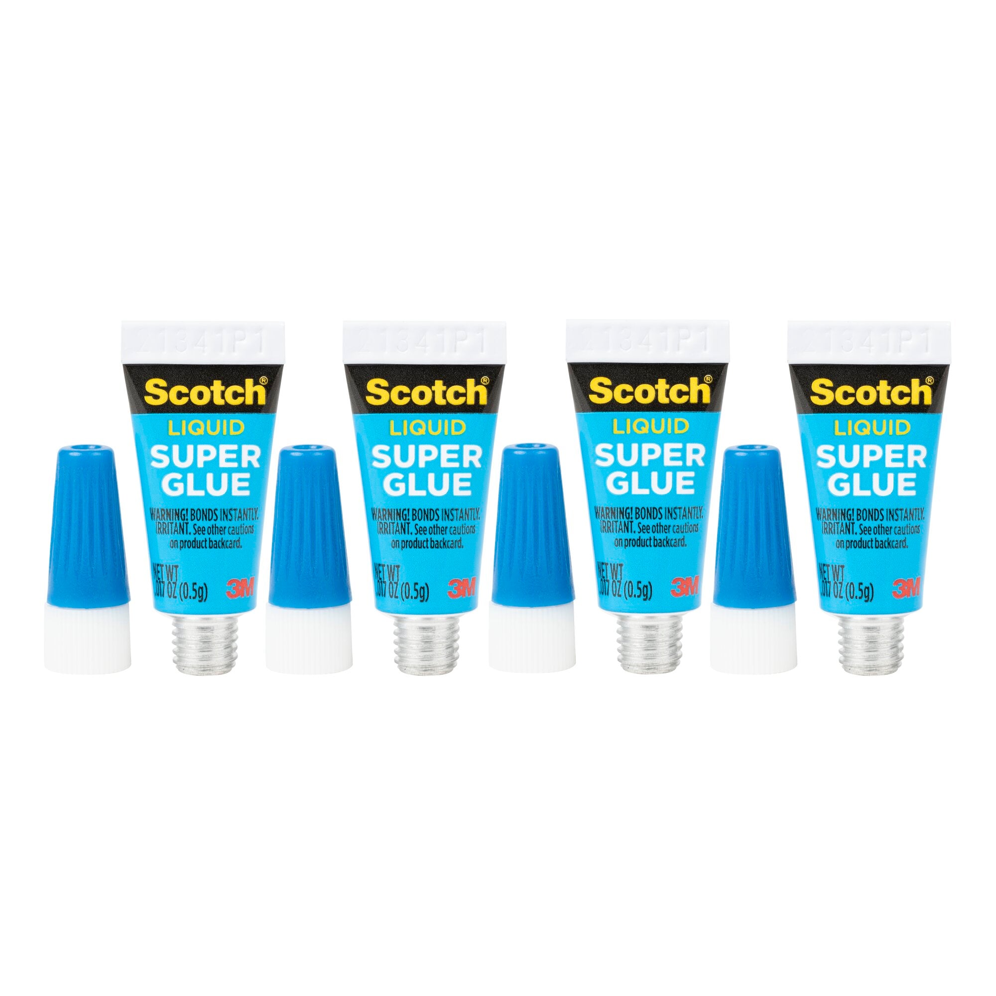 Scotch® Super Glue Liquid AD114, 4-Pack of single-use tubes, .017 ozeach Discount
