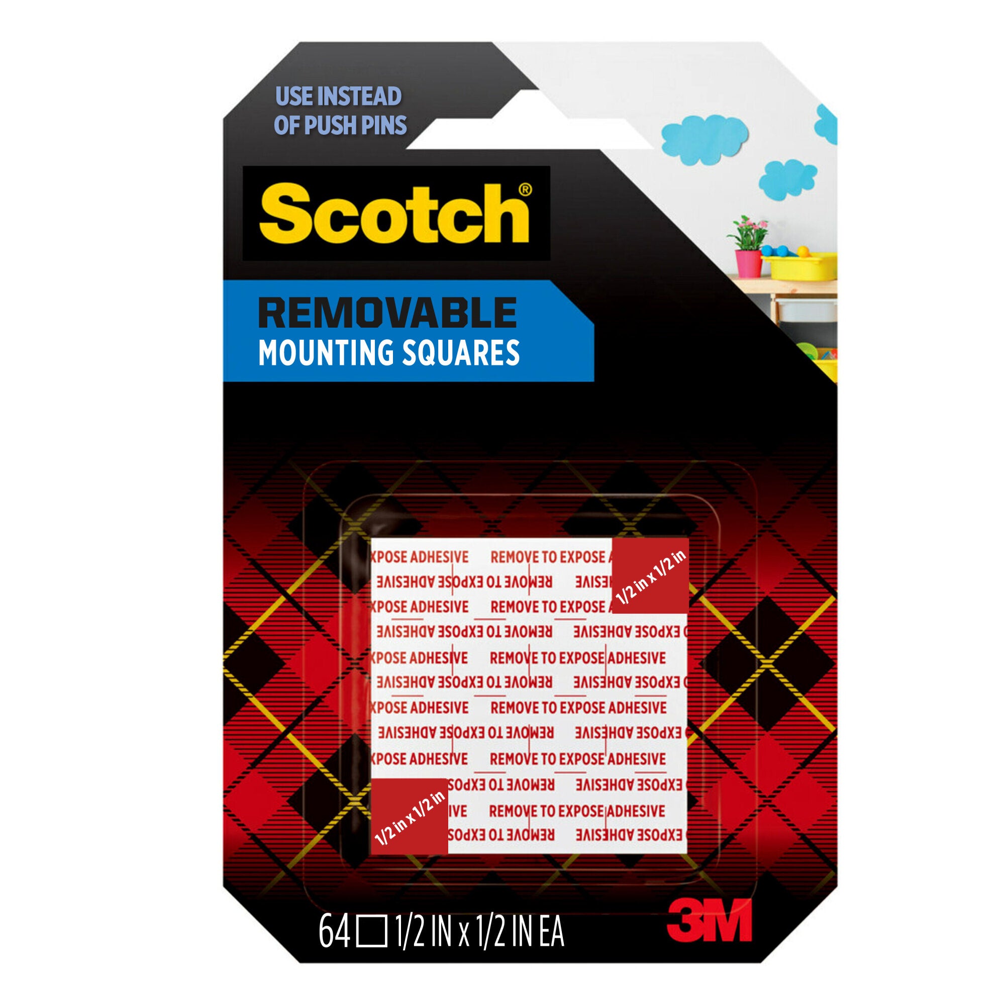 Scotch® Removable Double-Sided Mounting Squares 108S-SQSML-64