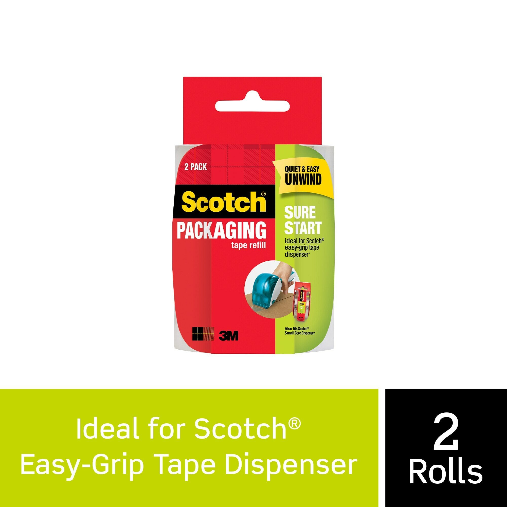 Scotch® Sure Start Shipping Packaging Tape DP-1000-RR-2, 1.88 in x 900in
