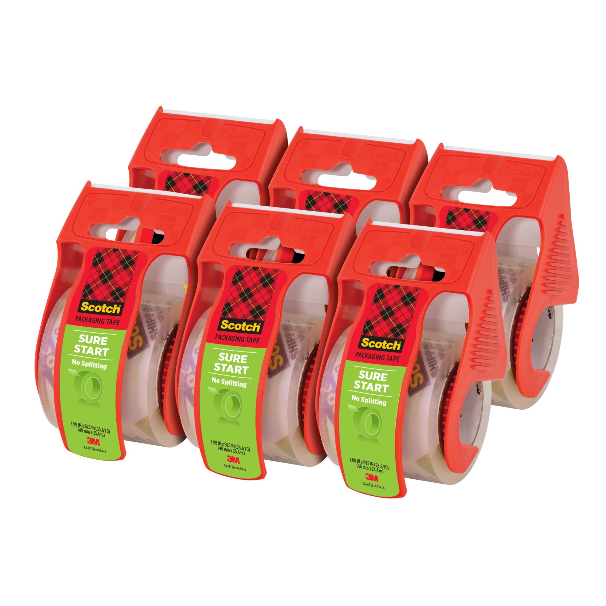 Scotch® Sure Start Shipping Packaging Tape 145-6, 1.88 in x 800 in on Sale
