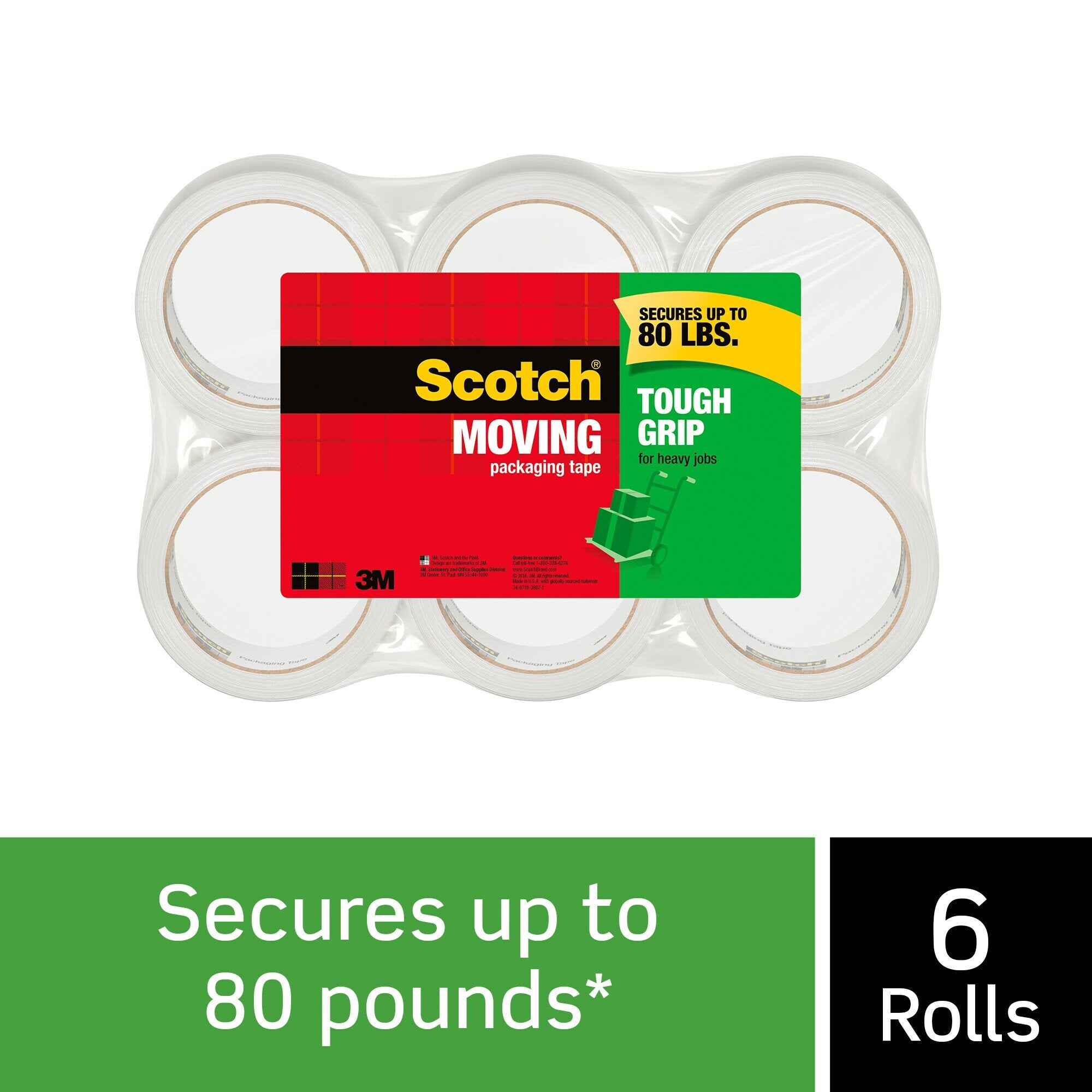 Scotch® Tough Grip Moving Packaging Tape 3500-40-6, 1.88 in x 43.7 yd Online
