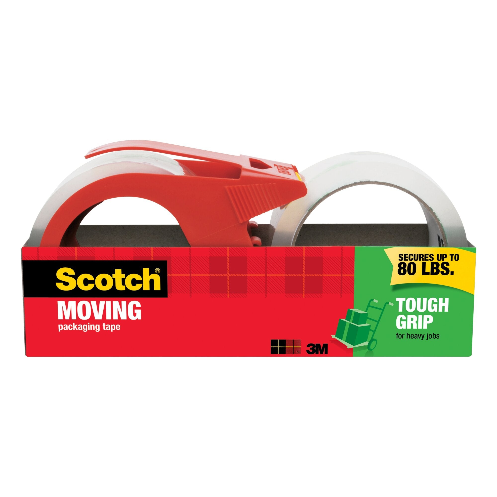 Scotch® Tough Grip Moving Packaging Tape 3500S-21RD-3GC, 1.88 in x 38.2 yd on Sale