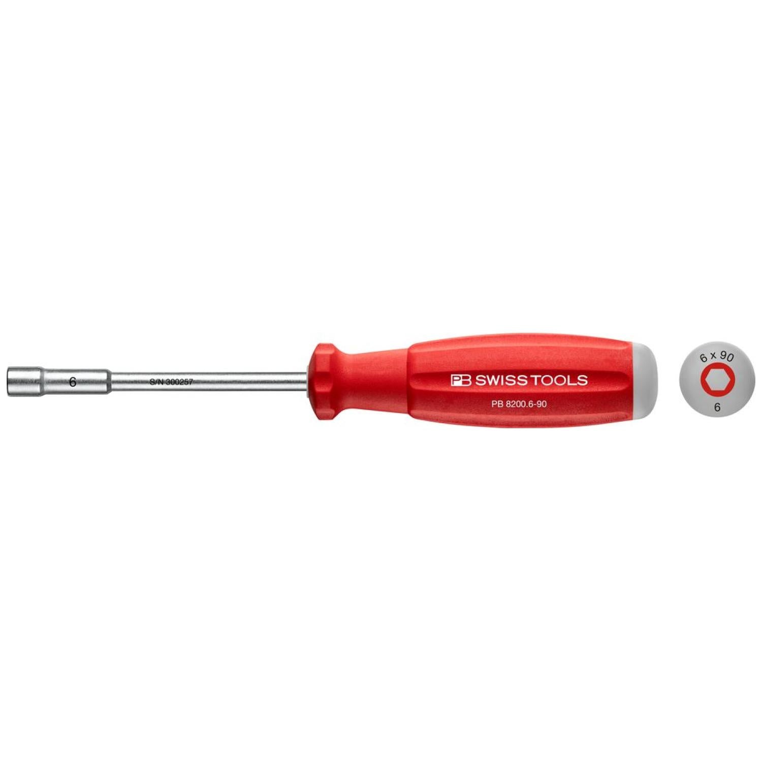 PB Swiss PB 8200.6-90 Swiss Grip Socket Screwdrivers for Hex Screws- 6 x 90mm