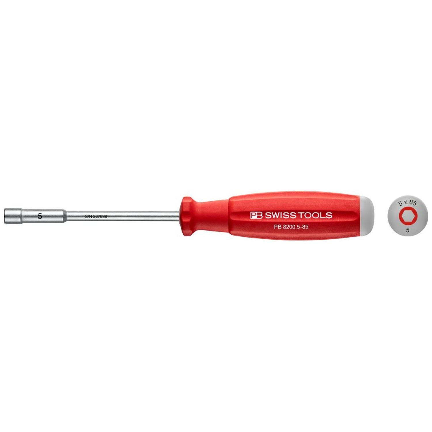 PB Swiss PB 8200.5-85 Swiss Grip Socket Screwdrivers, Hex – 5 mm