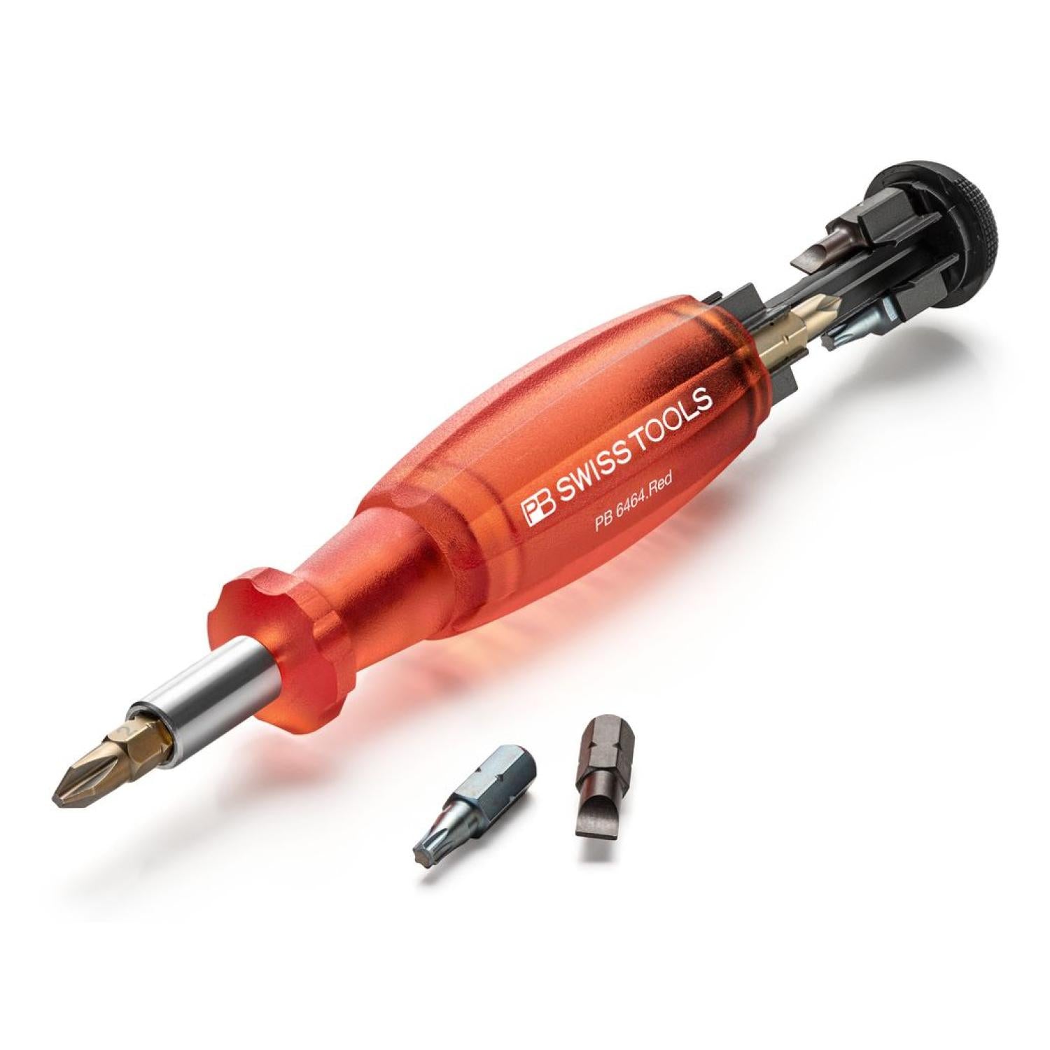 PB Swiss PB 6464.Red Bit Holding Screwdriver with Magazine, Slotted, Phillips, TORX®, 9 Pcs