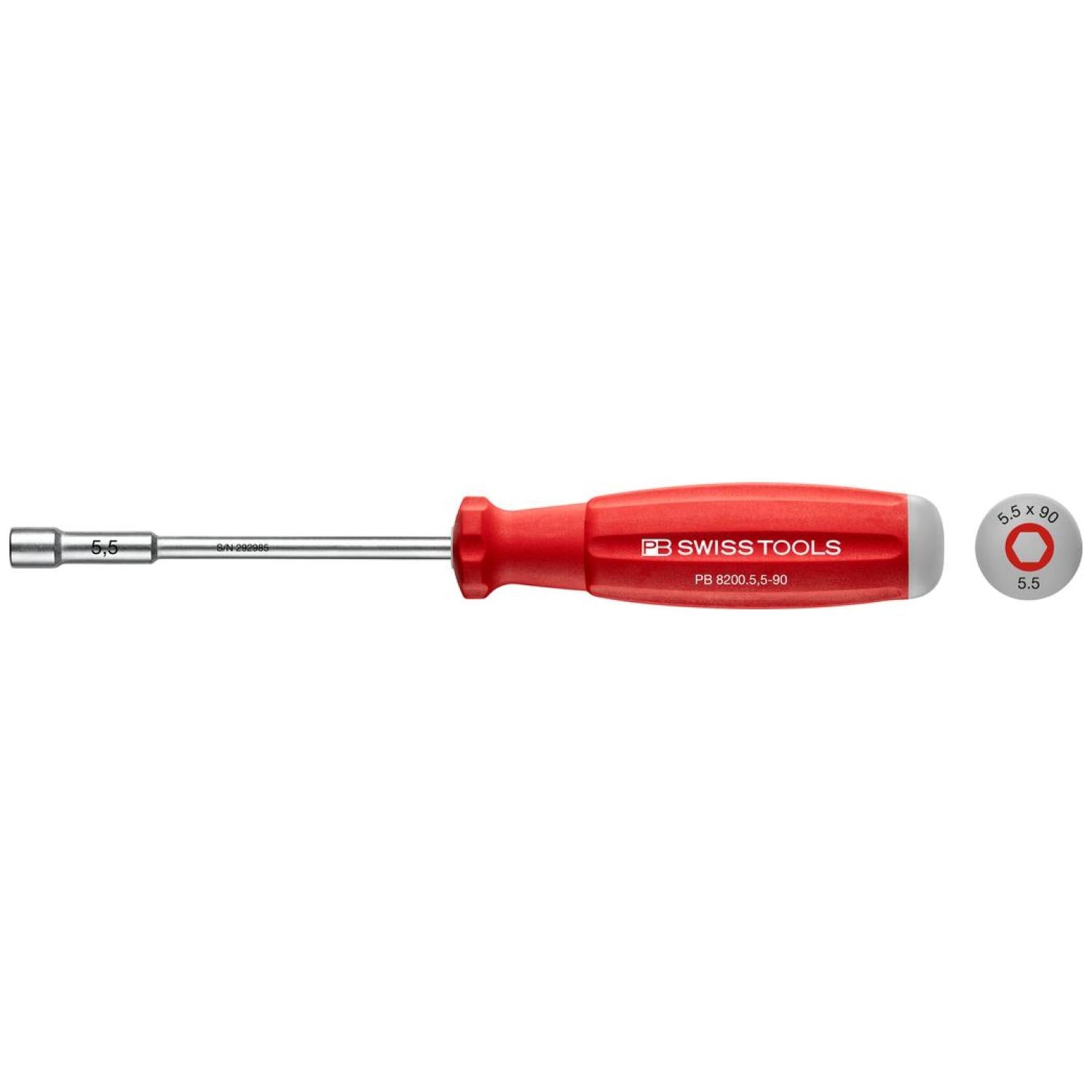 PB Swiss PB 8200.5,5-90 Swiss Grip Socket Screwdrivers for hex screws, 5.5 mm