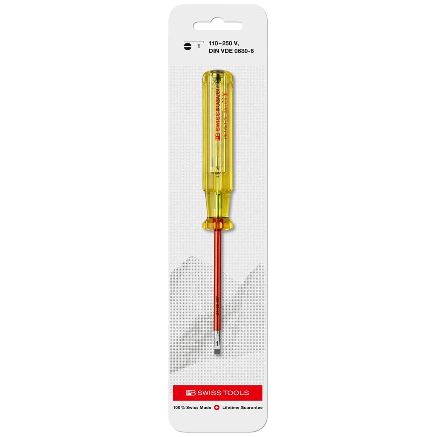 PB Swiss Tools PB 175.1-75 Voltage Tester, Skin Friendly 3.5 x 75 mm