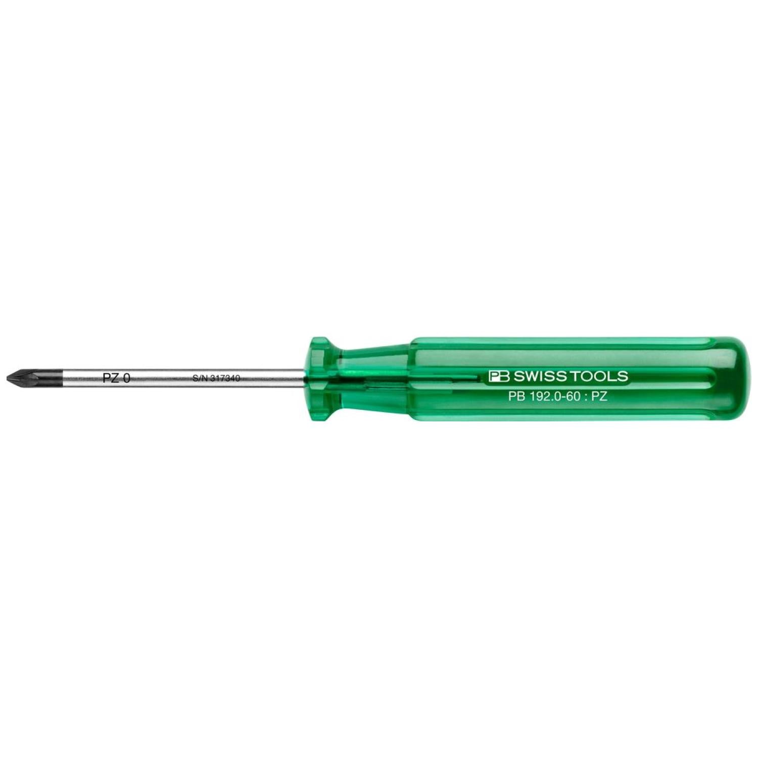 PB Swiss Tools PB 192.0-60 * Pozidriv Classic Screwdrivers, PZ0 x 60mm