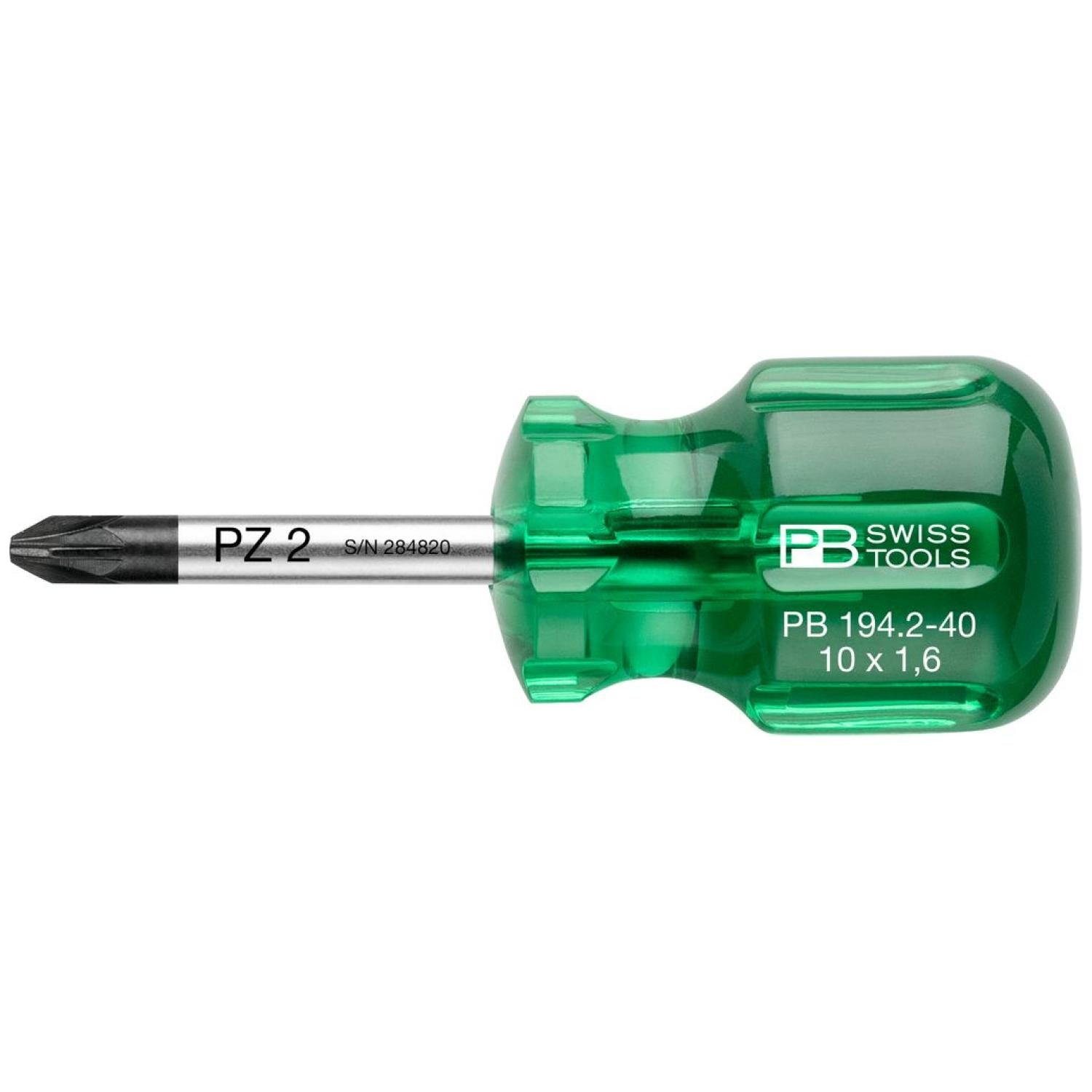 PB Swiss Tools PB 194.2-40 Pozidriv, Classic Stubby screwdrivers, PZ2 x 40mm Supply