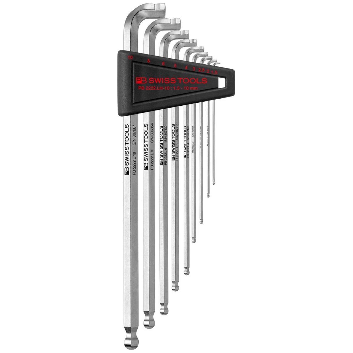 PB Swiss Tools PB 2222.LH-10 90°–100° Key L-Wrenches Set, Hex