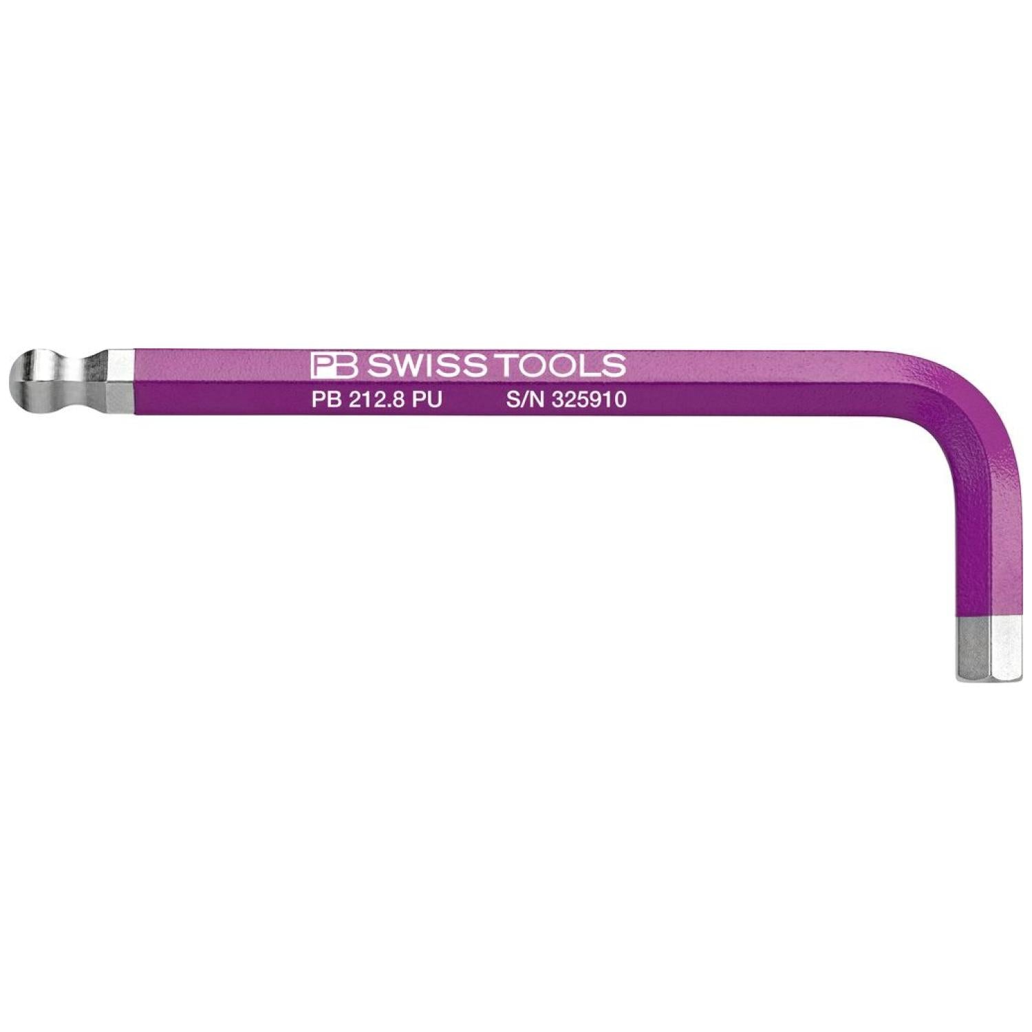 PB Swiss Tools PB 212.8 PU Rainbow L-key, Inbus With Ball End, Purple, 8 mm