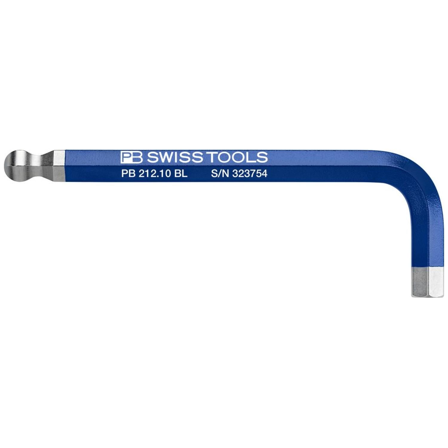 PB Swiss Tools PB 212.10 BL Rainbow L-key, Inbus With Ball End, Blue, 10 mm