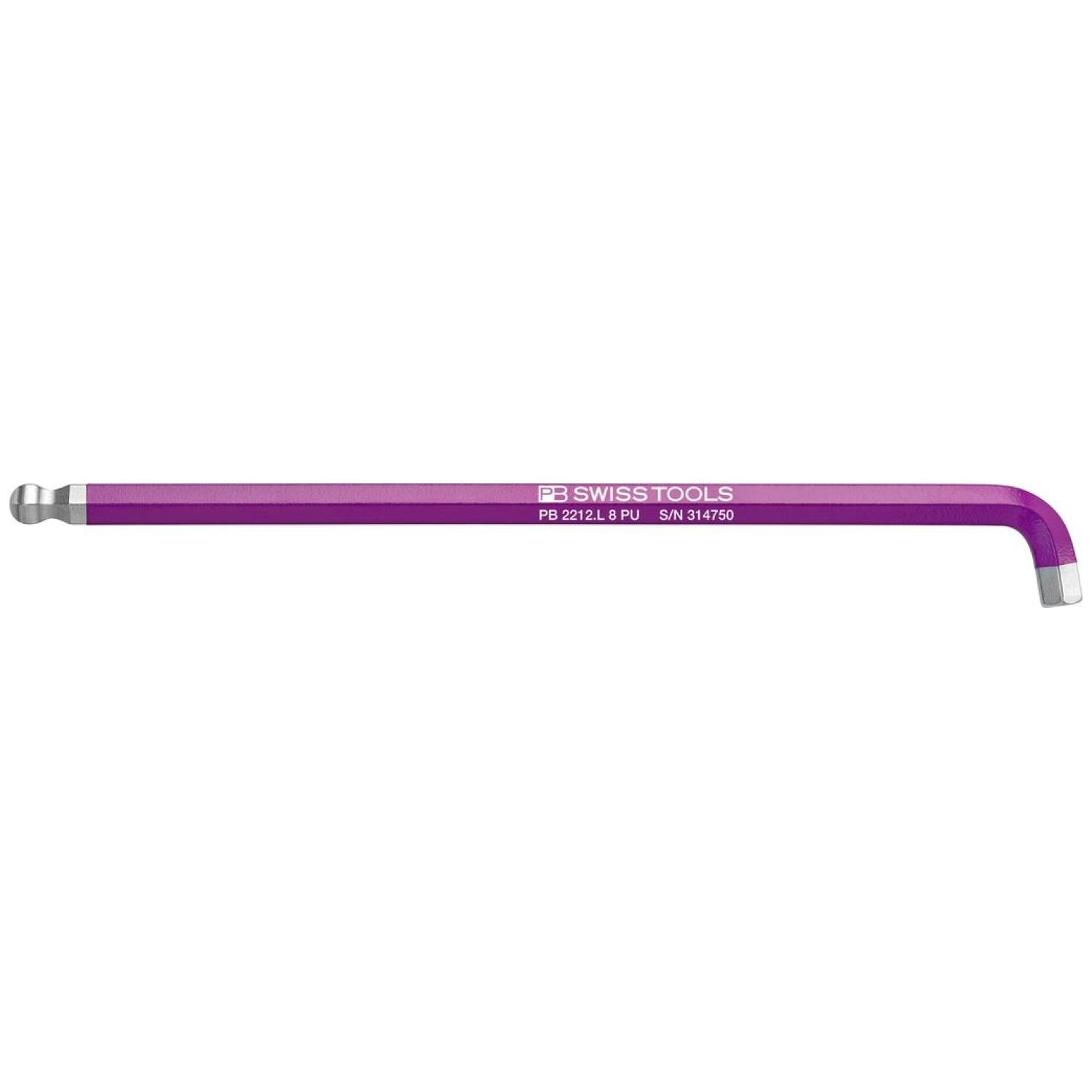 PB Swiss Tools PB 2212.L 8 PU Rainbow Key L-Wrenches Long, With Ball Point, 8 mm