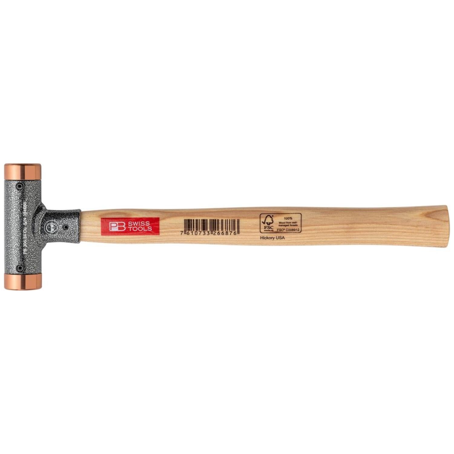 PB Swiss Tools PB 306.24 Cu Copper and Hickory Recoilless Soft-faced Deadblow Mallet