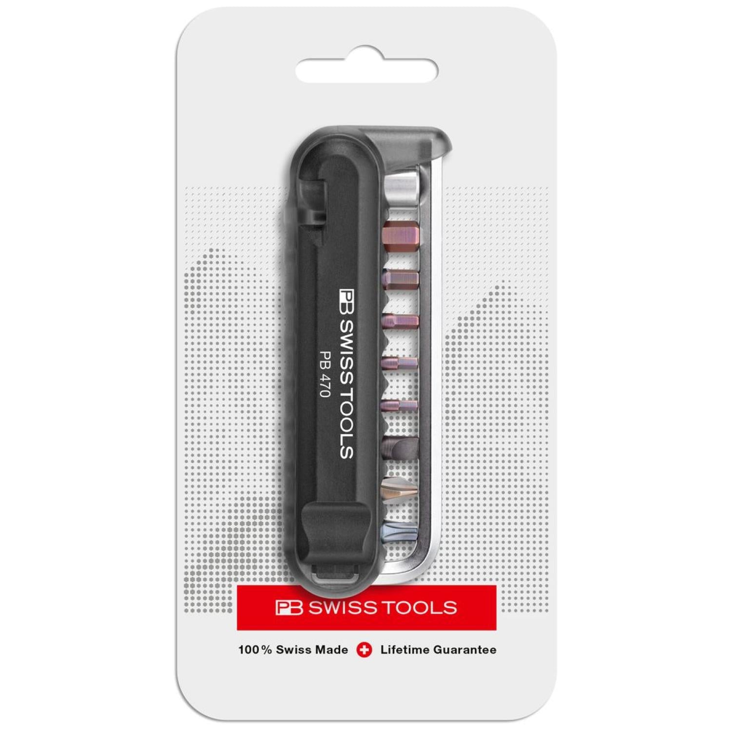 PB Swiss Tools PB 470.Black CN BikeTool: Pocket Tool With 9 Screwdriving Tools