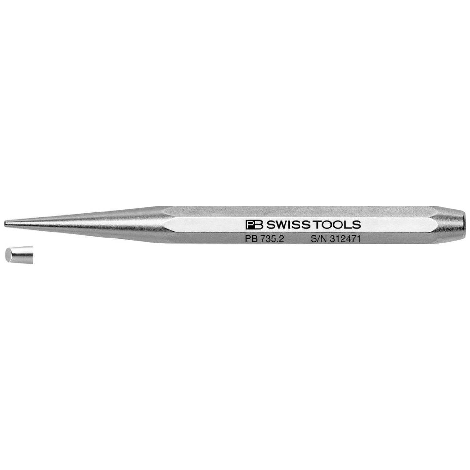 PB Swiss Tools PB 735.2 Drift punch, octagonal, 2 mm