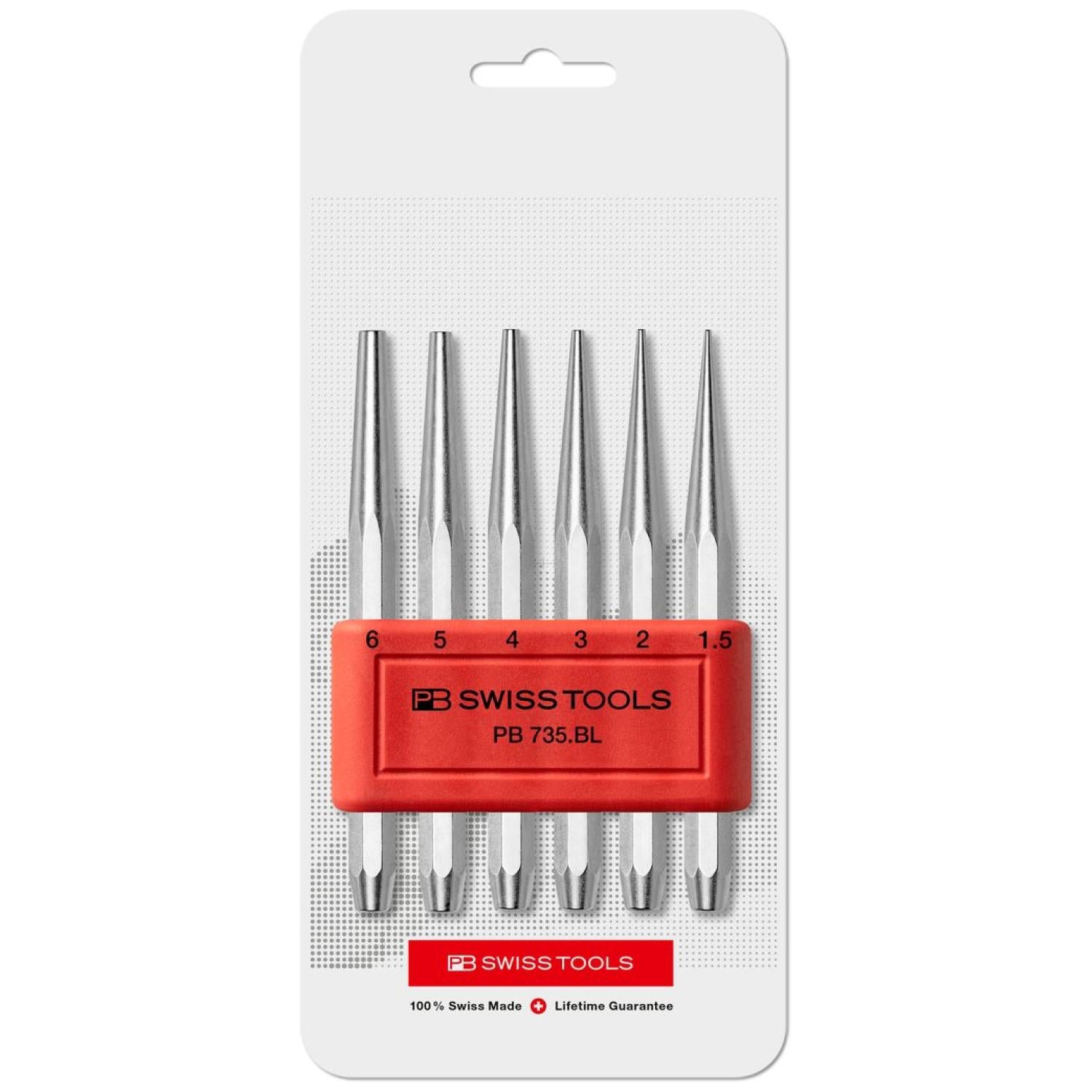 PB Swiss Tools PB 735.B CN Flat Octagonal Punch Set 6 Pieces