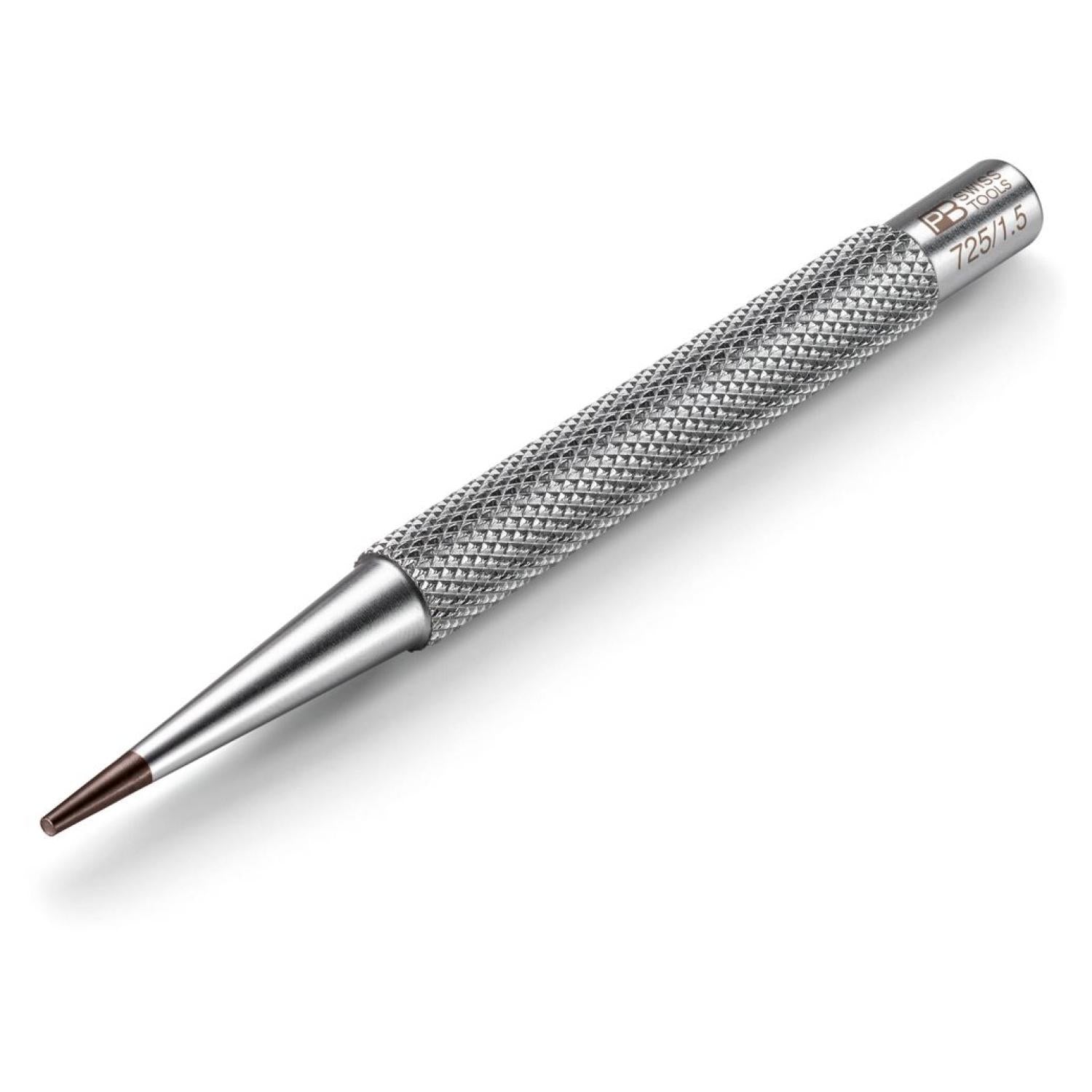 PB Swiss Tools PB 725.1,5 Knurled Nail Punches w/ Concave Tip, 1.5 mm