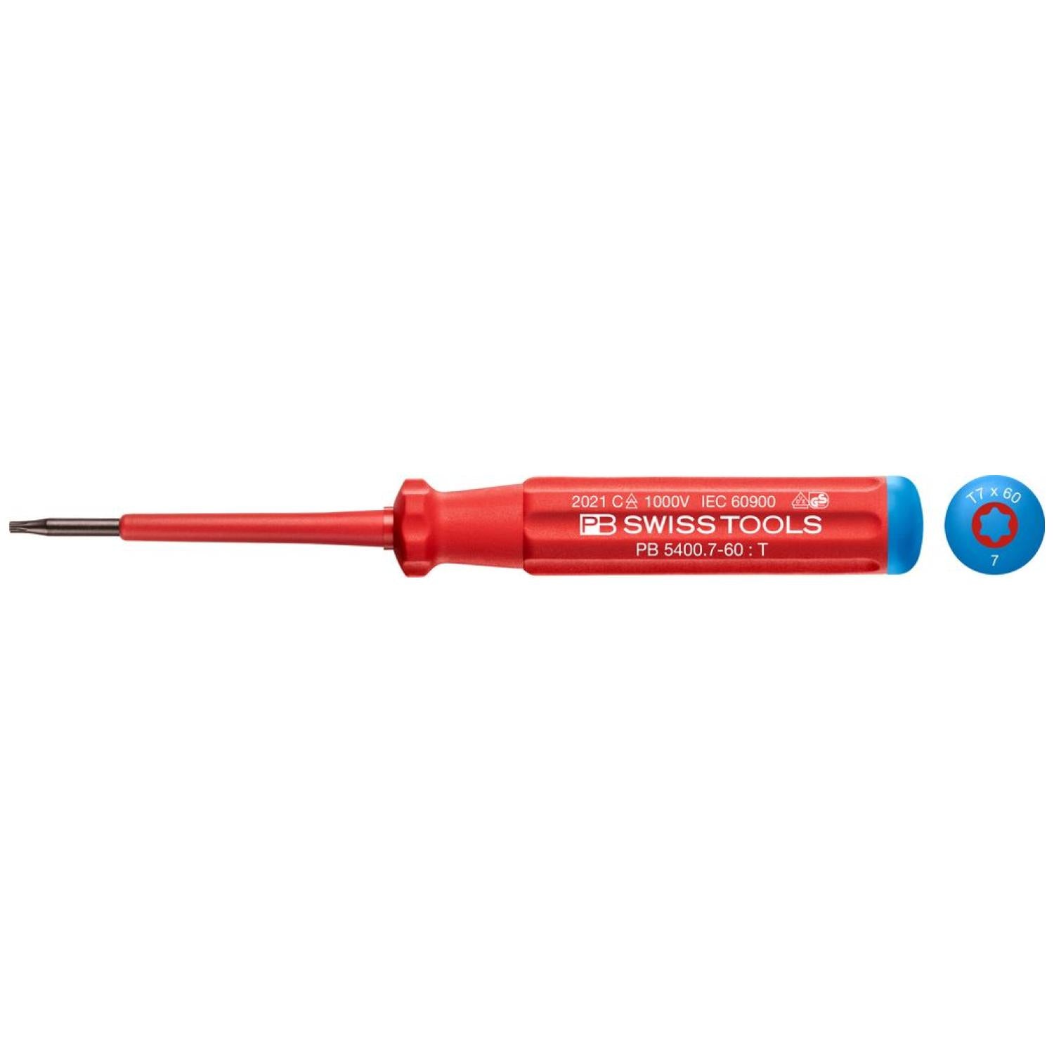 PB Swiss Tools PB 5400.7-60 Classic VDE screwdriver, TORX® , Size 7