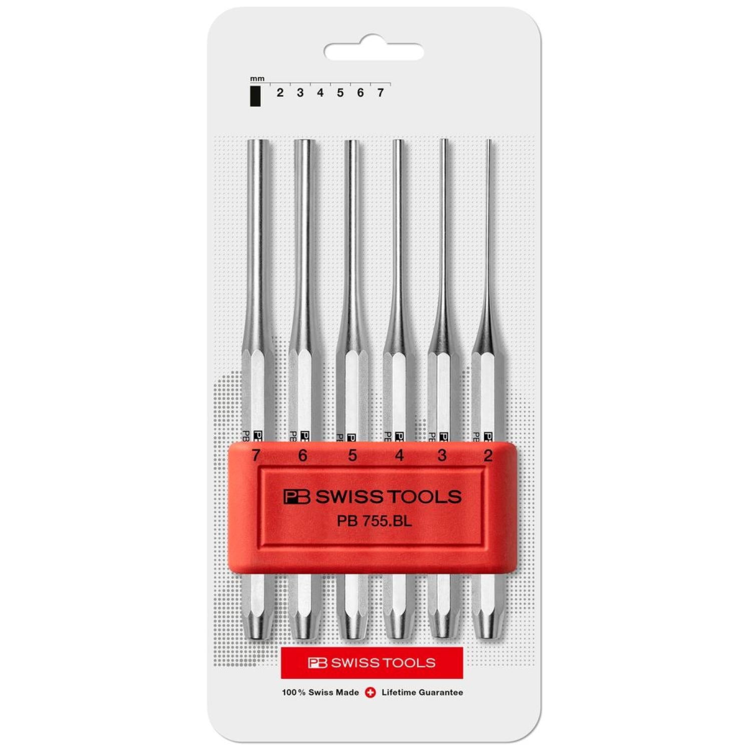 PB Swiss Tools PB 755.B CN Pin Punch Set Octagonal, 6 – Piece