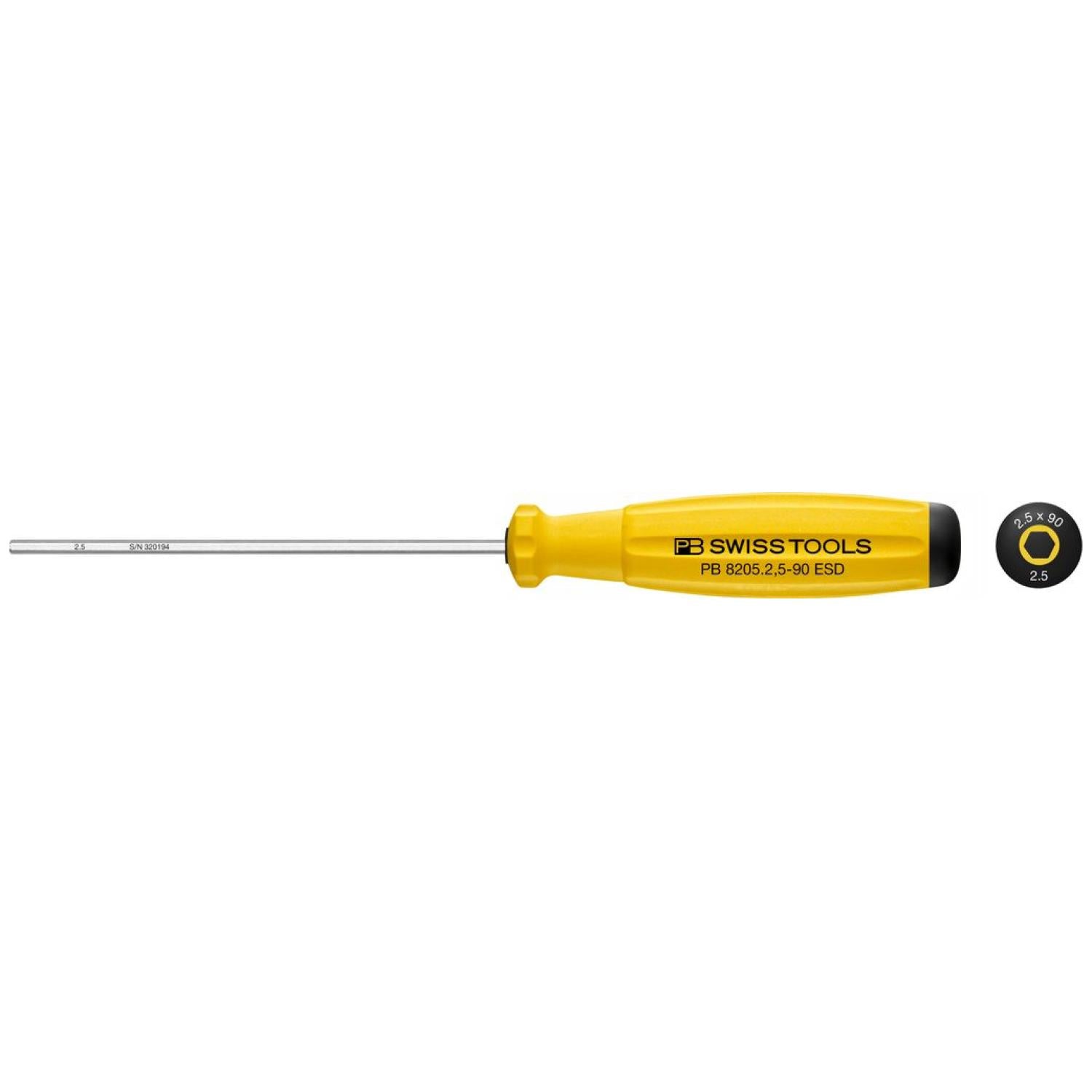 PB Swiss Tools PB 8205.2,5-90 ESD SwissGrip ESD Screwdriver Hex 2.5 mm Sale