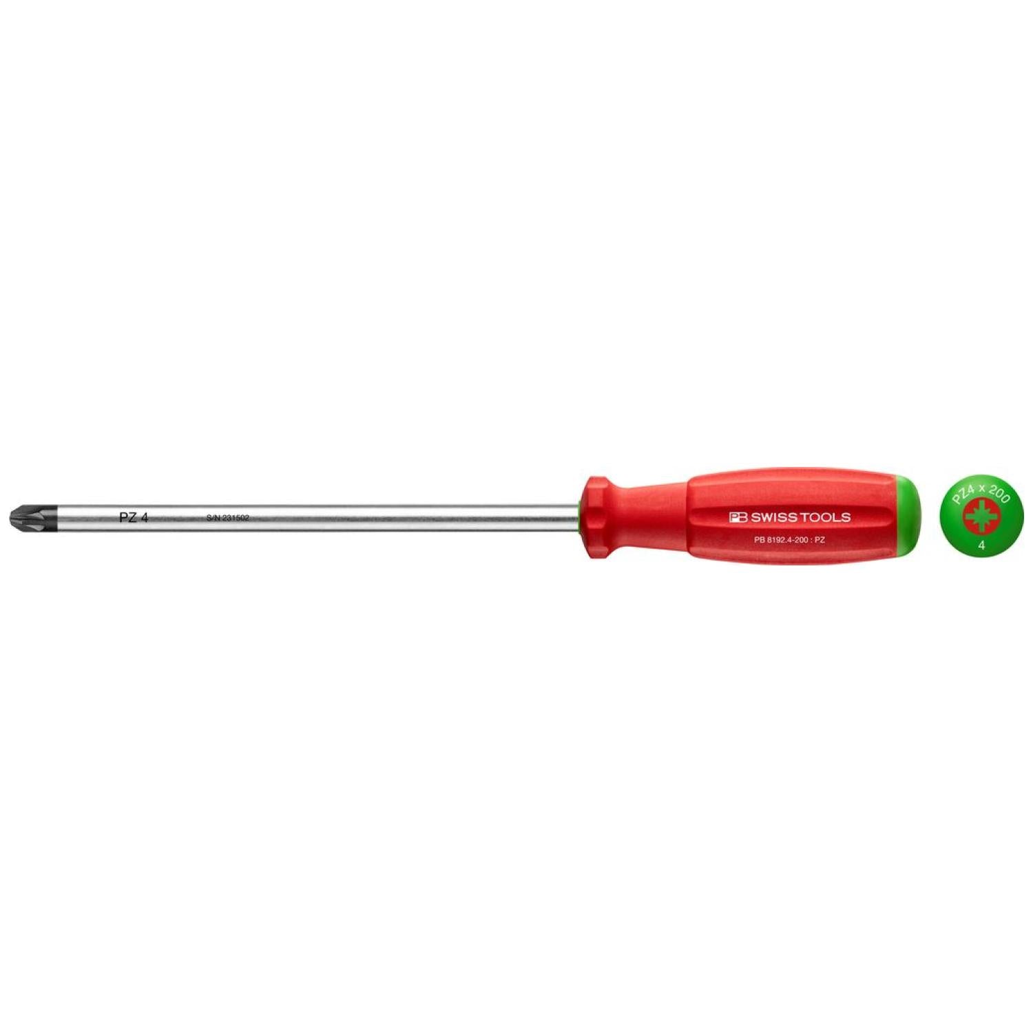 PB Swiss Tools PB 8192.4-200 * SwissGrip Screwdrivers PZ4, 200 mm Supply