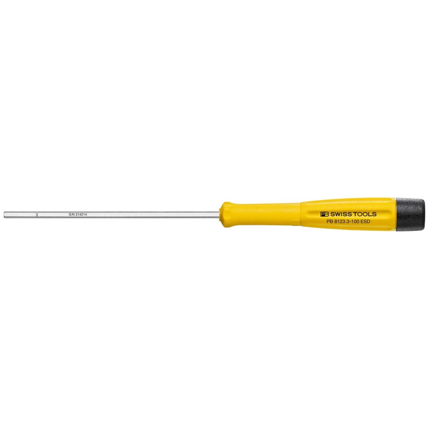 PB Swiss Tools PB 8123.3-100 ESD Electronics Screwdriver, Hex
