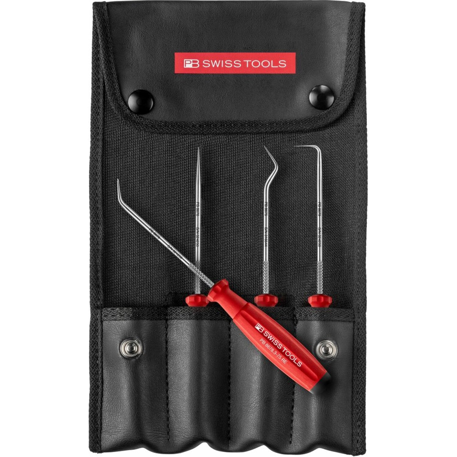 PB Swiss Tools PB 8681.Set CBB PickTool, SwissGrip handle, 4-Piece Set In Roll-Up Case
