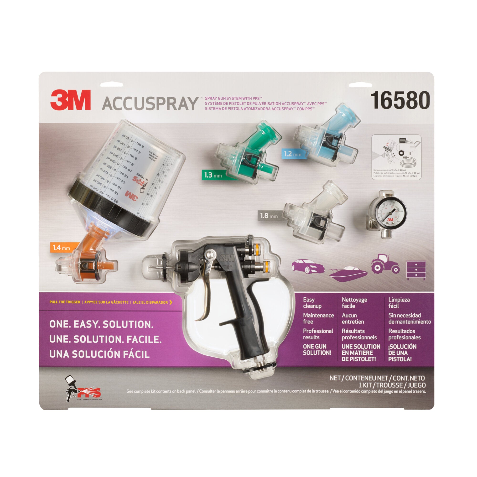 3M Accuspray ONE Spray Gun System with Standard PPS, 16580, 4 percase Online Hot Sale
