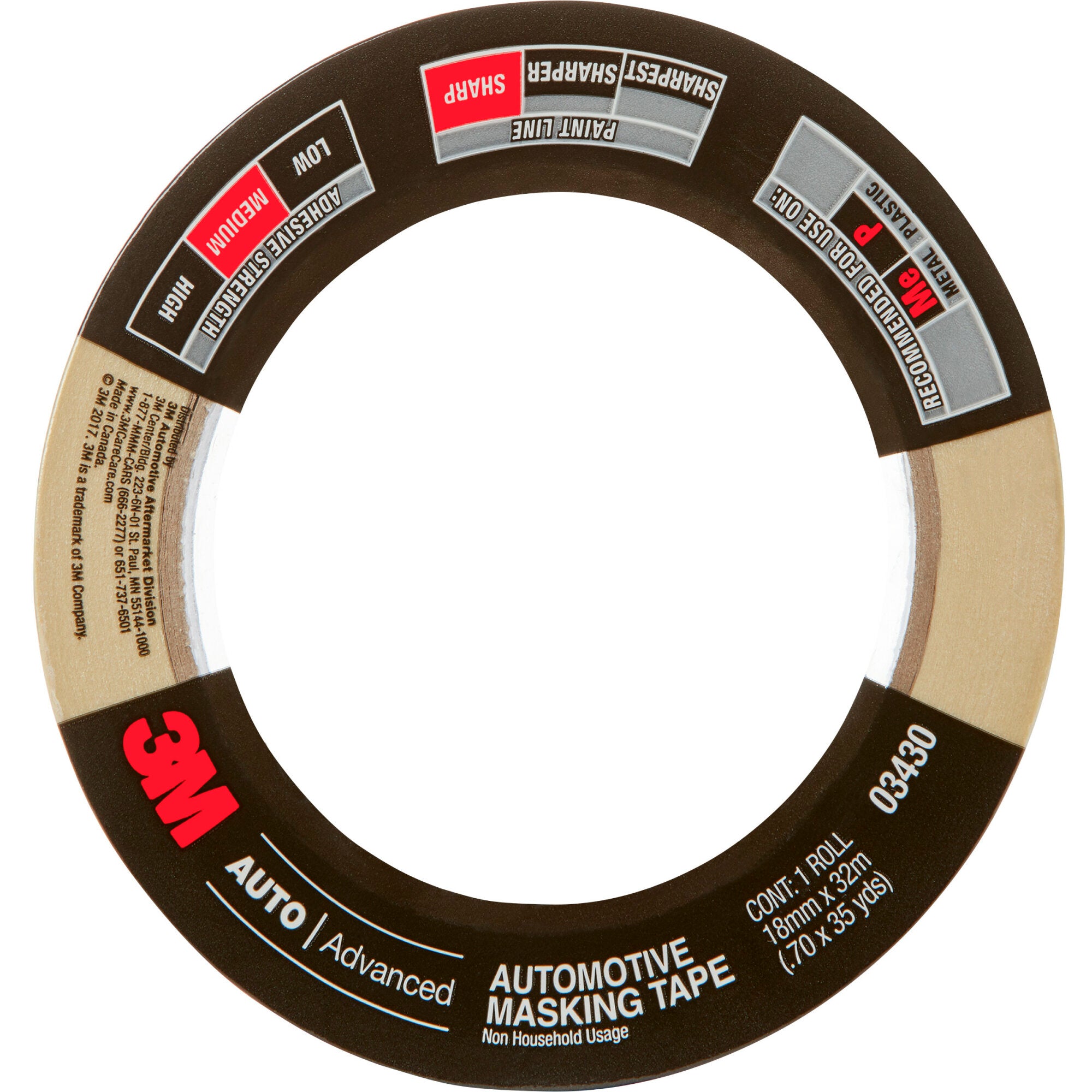 3M Automotive Masking Tape, 03430, 18 mm x 32 m Online Hot Sale