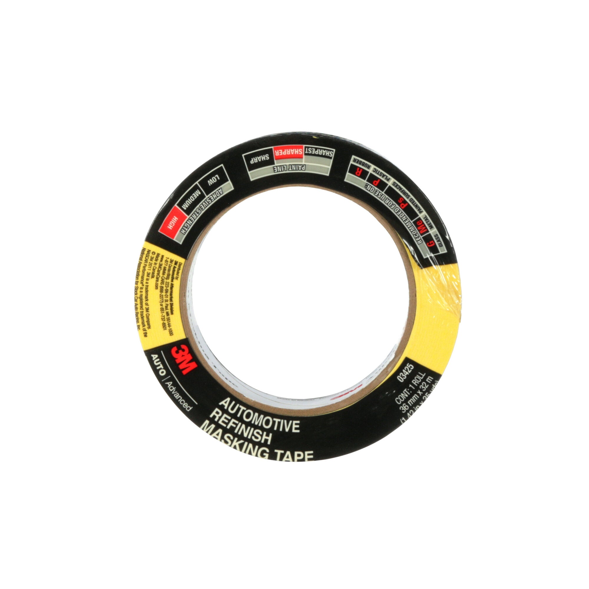 3M Automotive Refinish Masking Tape, 03425, 36 mm x 32 m