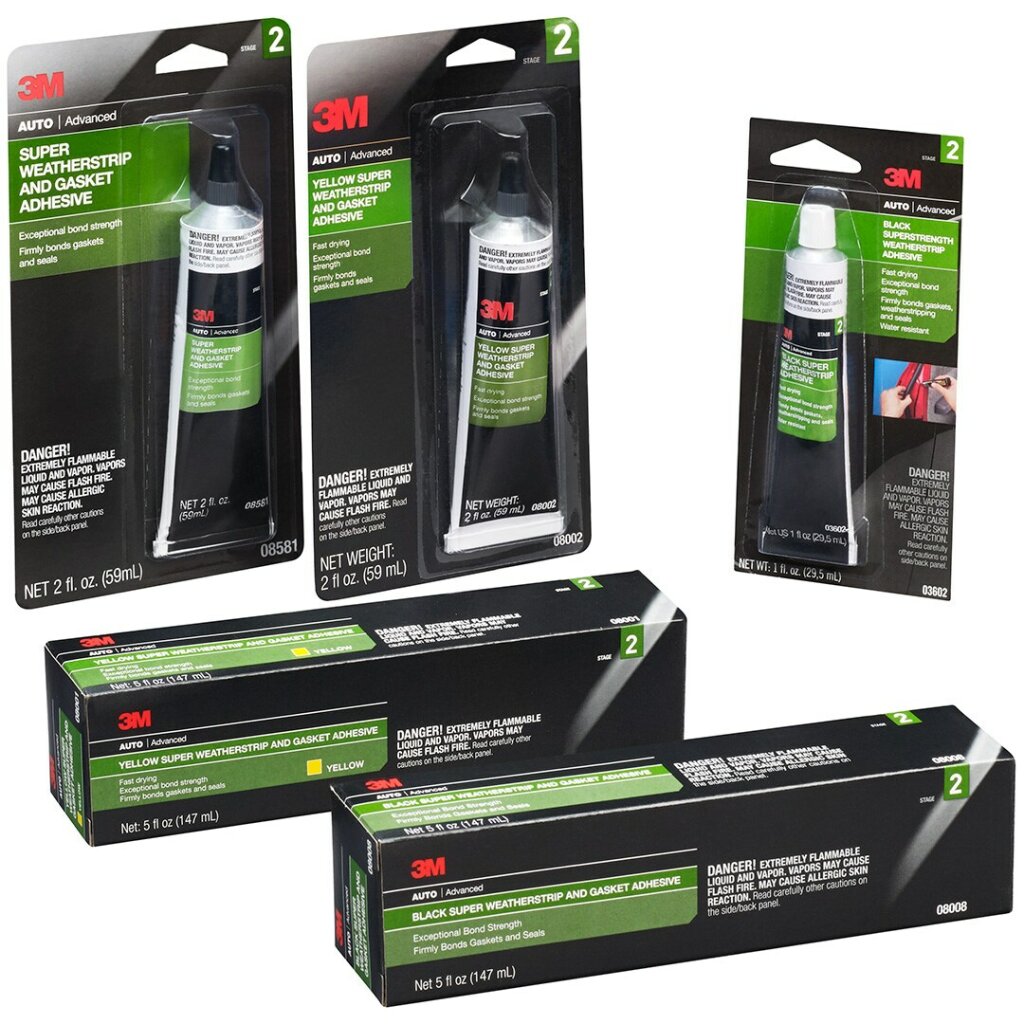 3M Black Weatherstrip Adhesive, 08011, 5 fl oz
