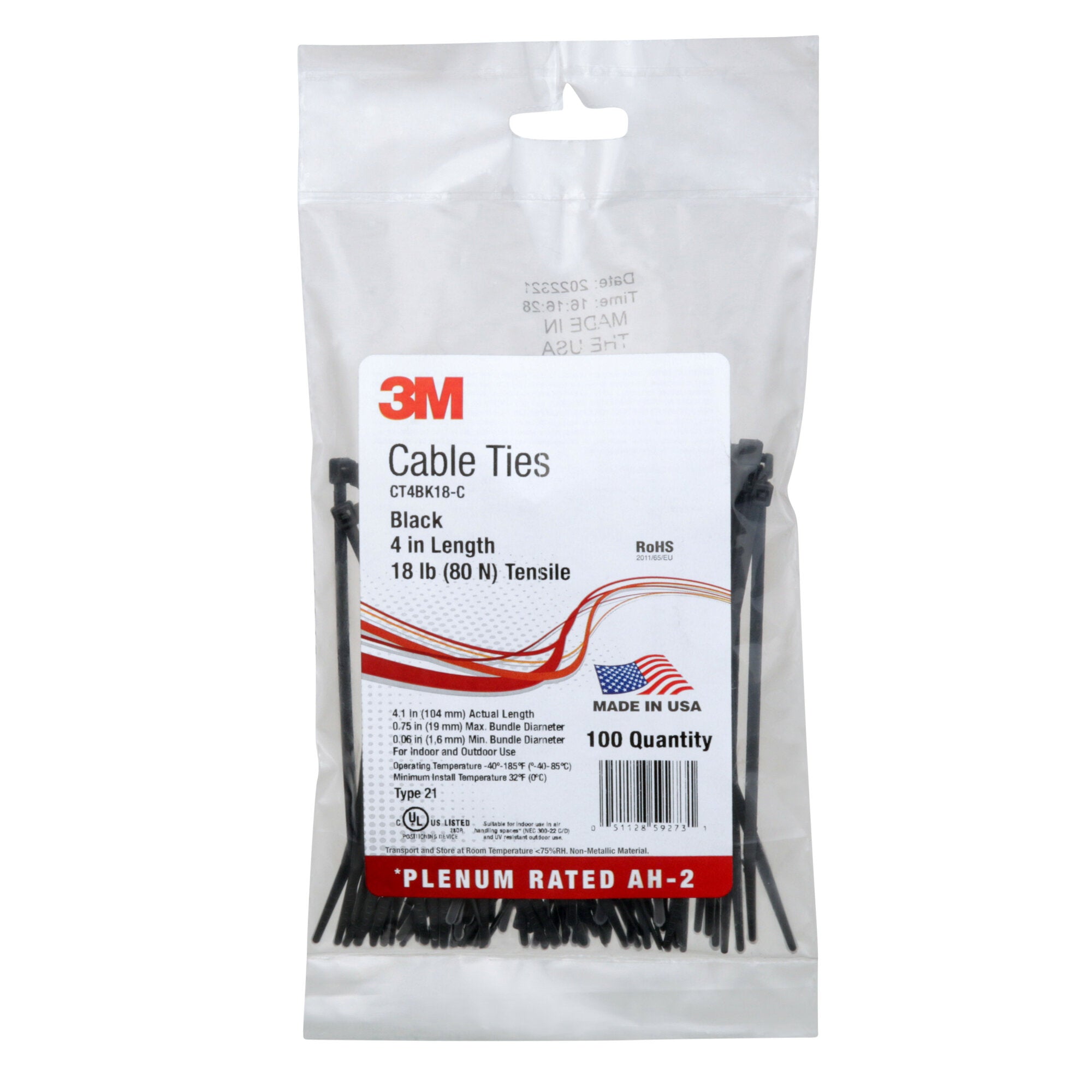 3M Cable Tie CT4BK18-C, secure wire bundles and harness componentsquickly Sale