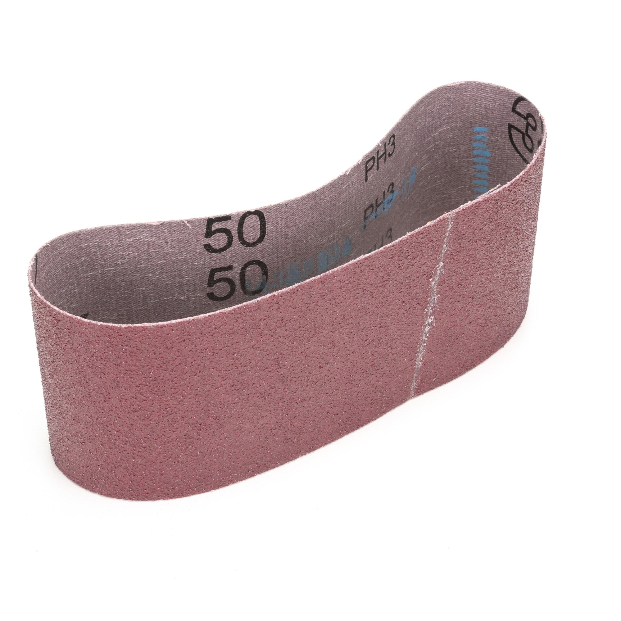 3M Cloth Belt 340D, 50 X-weight, 3 in x 18 in, Fabri-lok, Single-flex,5/Carton