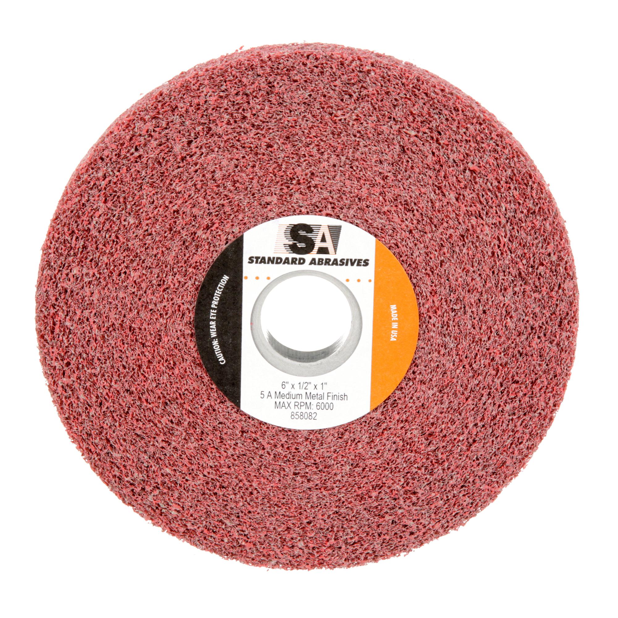 Standard Abrasives Metal Finishing Wheel 858082, 6 in x 1/2 in x 1 in5A MED