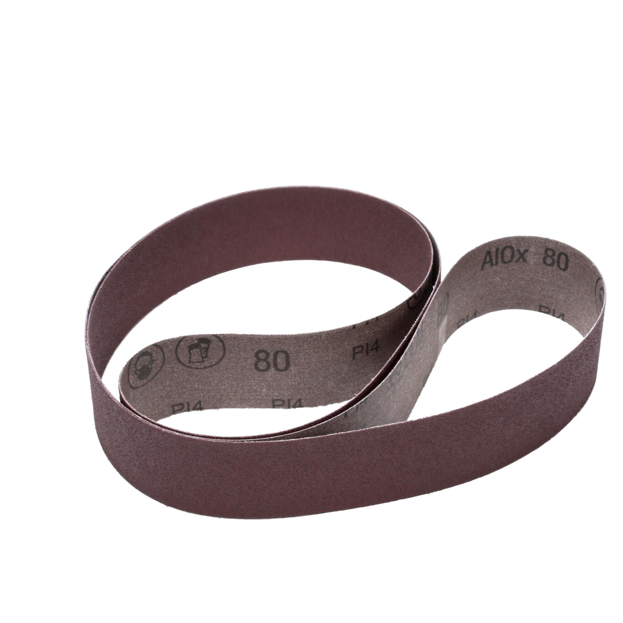 3M Cloth Belt 341D, 80 X-weight, 2 in x 72 in, Film-lok, Single-flex