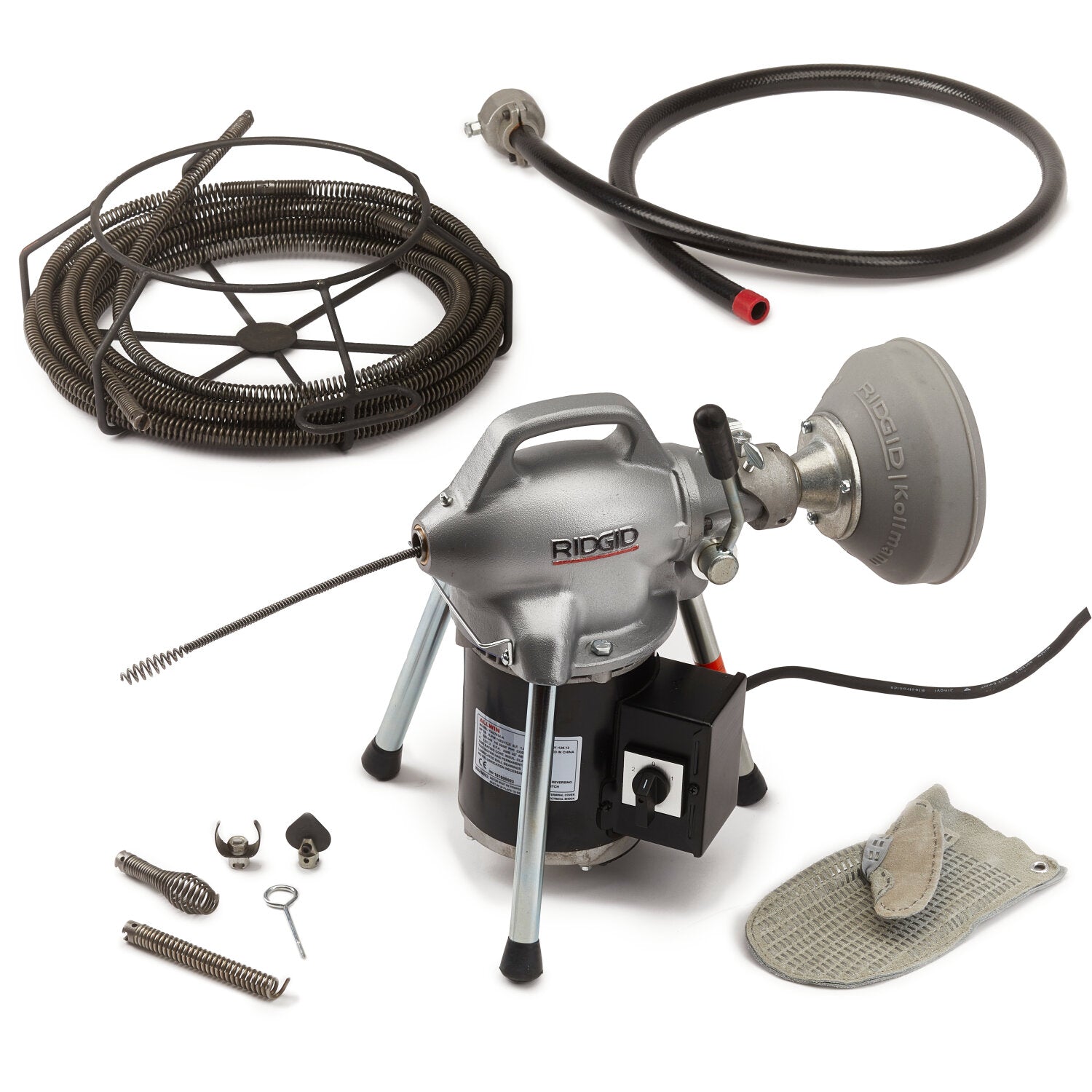 Ridgid 31163 Model K-50-6 Sectional Drain Cleaning Machine, 3/4″ to 4″ Drain Lines, A-30 Cable Kit and A-17-A Adapter, 115V, 50/60 Hz