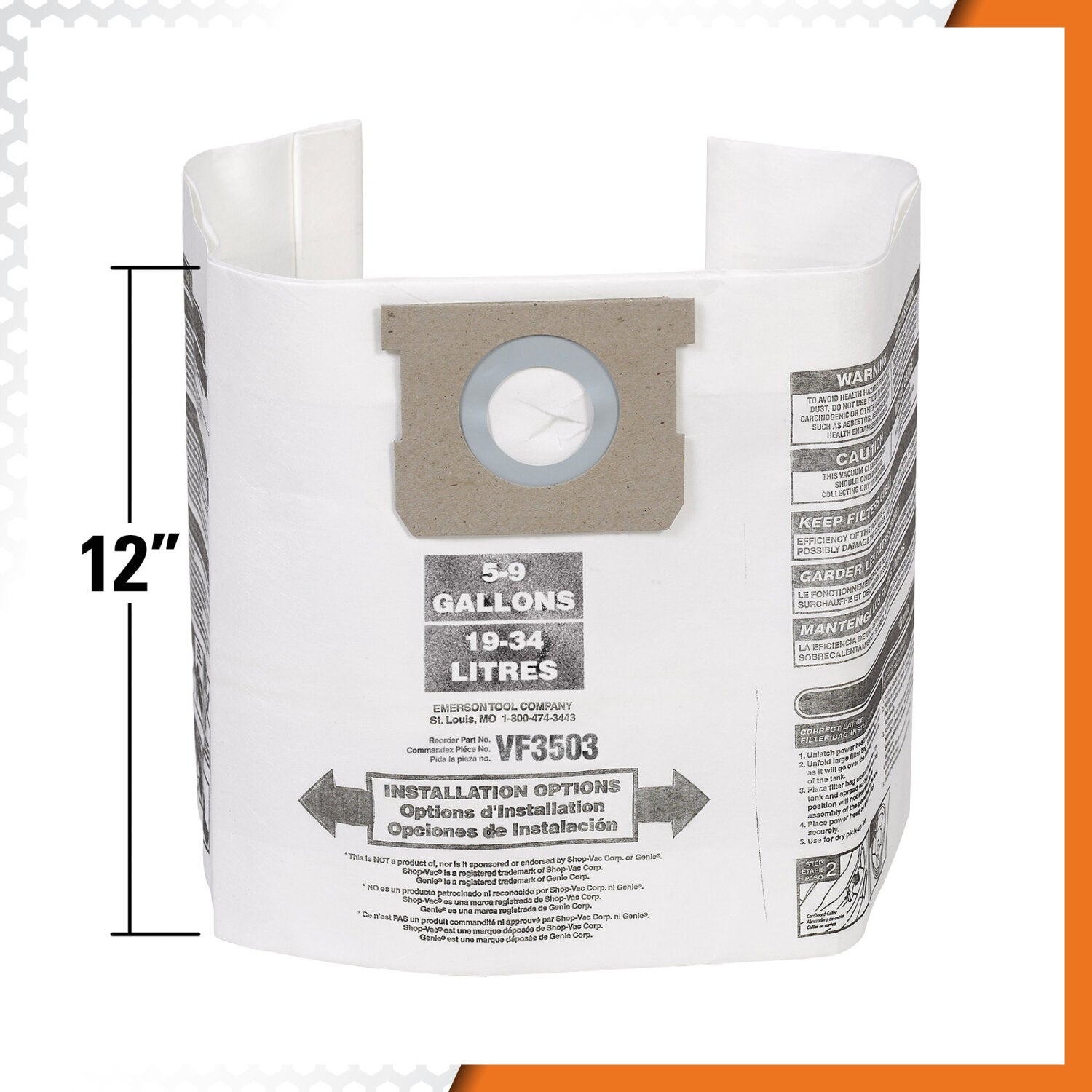 Ridgid 40153 High-Efficiency Dust Bags (VF3503)