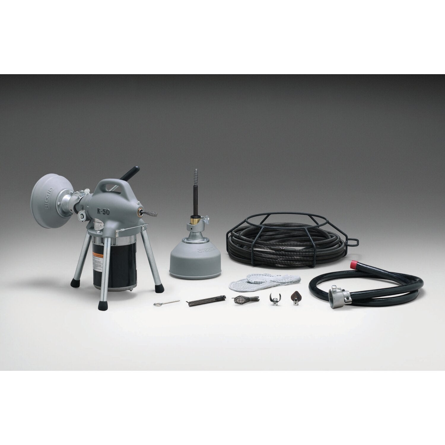 Ridgid 59000 K-50 Machine, with A-17-A Adapter, A-17-B Adapter, A-30 Cable Kit