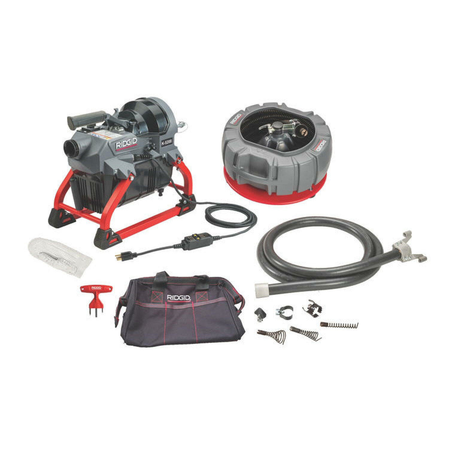 Ridgid 64073 Drain Cleaner Machine with C-11 Cables, Sectional Cable Carrier & Toolbox