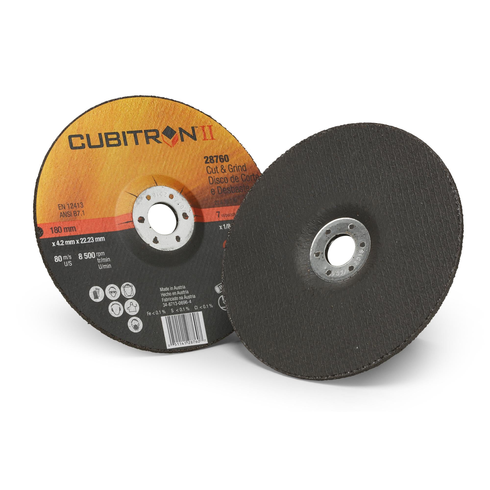 3M Cubitron II Cut and Grind Wheel, 28760, T27, 7 in x 1/8 in x 7/8in
